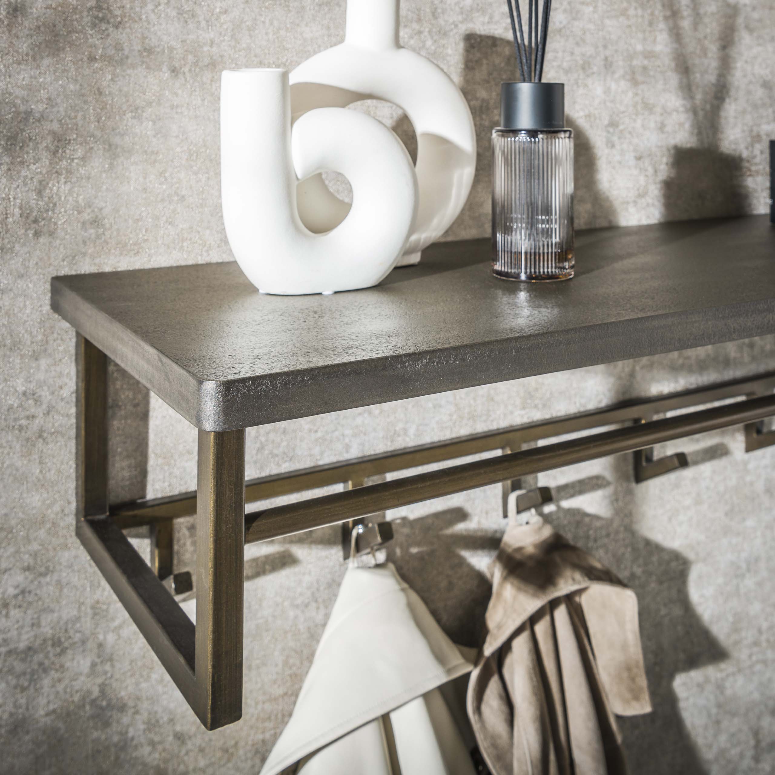 Appendiabiti Ferro 6 ganci cappelliera / Bronzo anticato