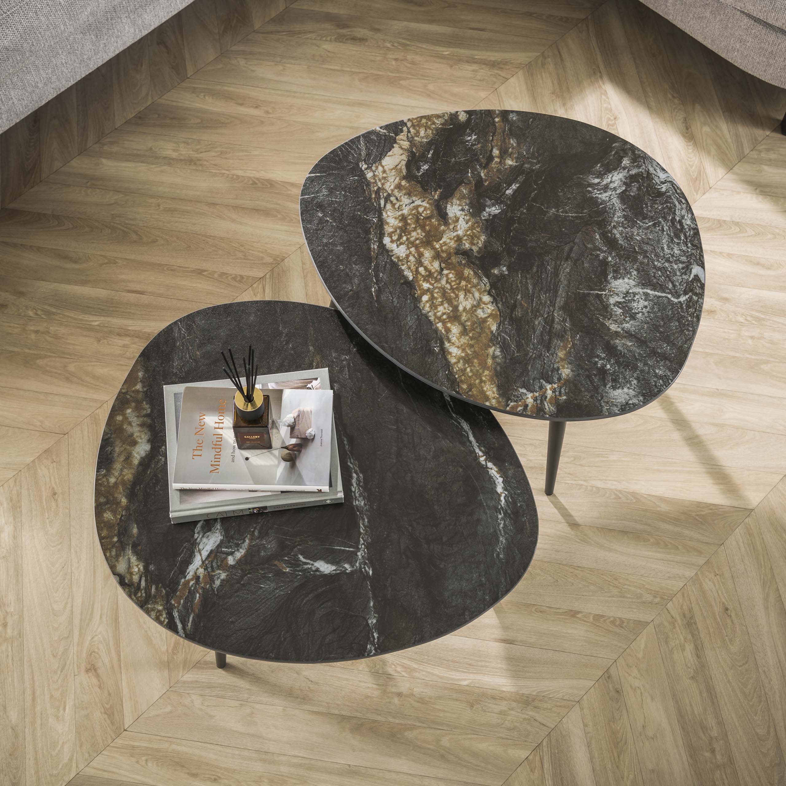 Tavolino Fossil Organic - set di 2 - Ceramica