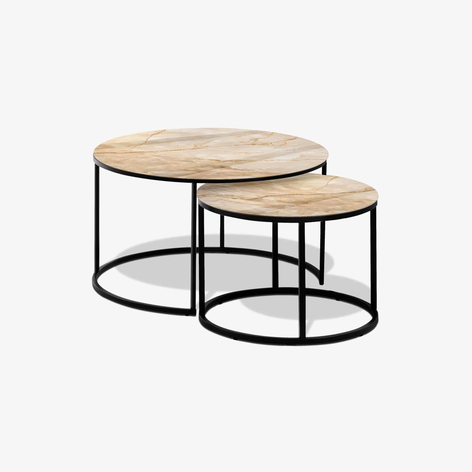 Tavolino Nero - Venature Oro