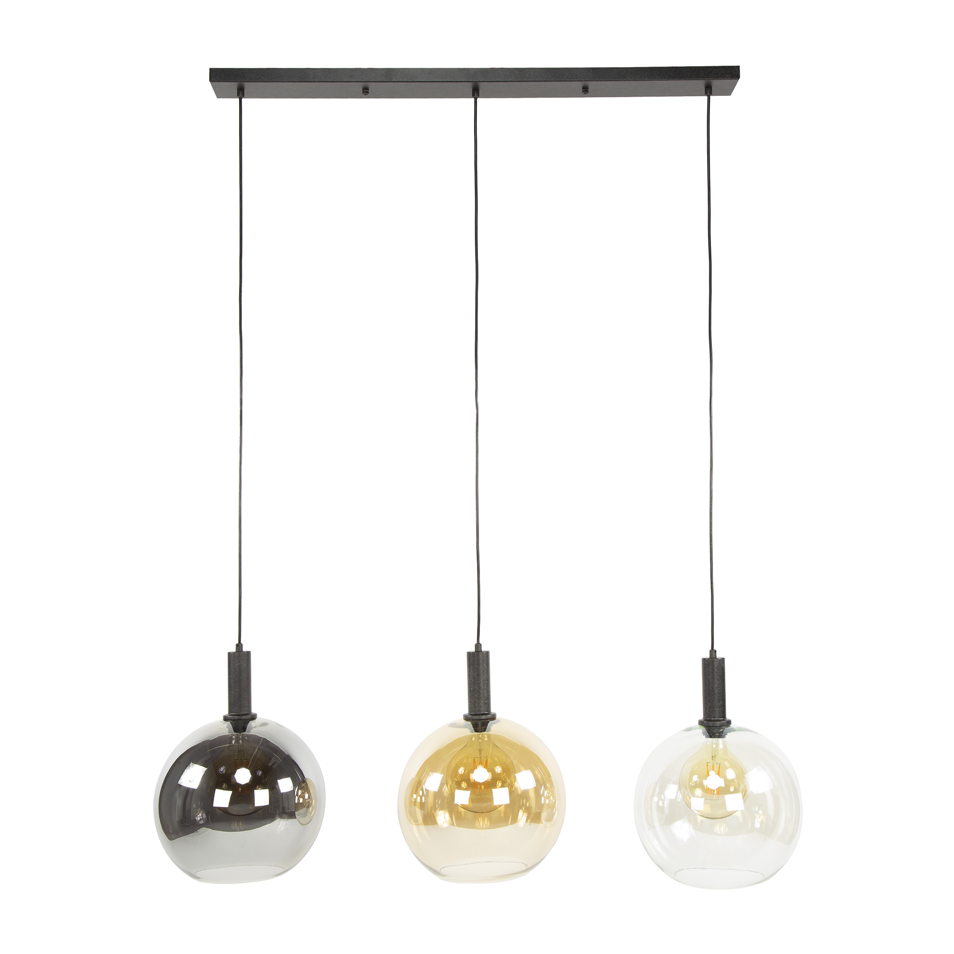 Hanging lamp Sfera Tricolore 3-light - Artic black