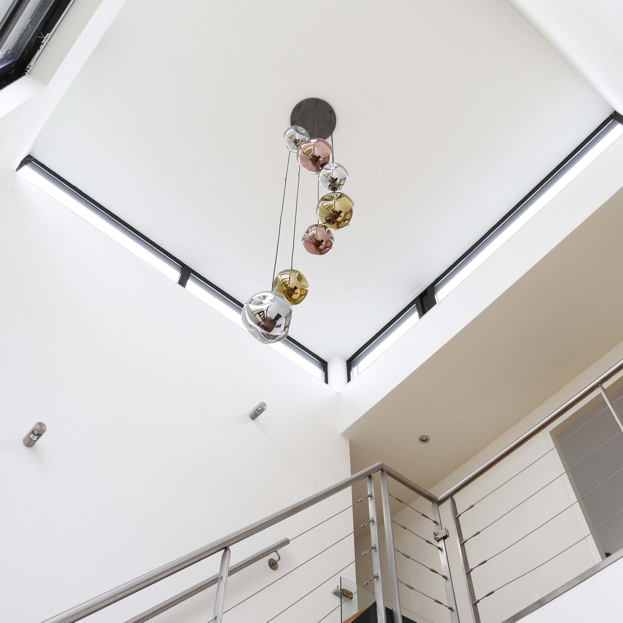 Lampada a sospensione stellare a gradini 7L / Argento antico