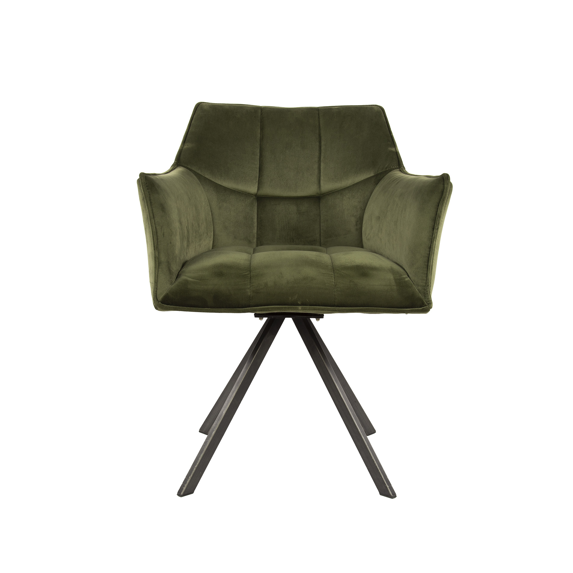 Armchair grid rotatable. VPE2 / Green velvet
