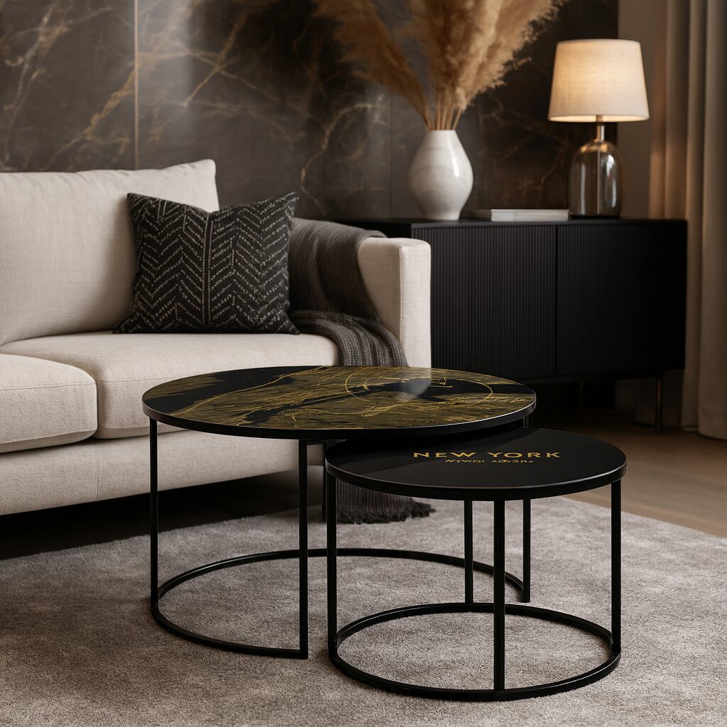 Tavolino Nero - New York Oro