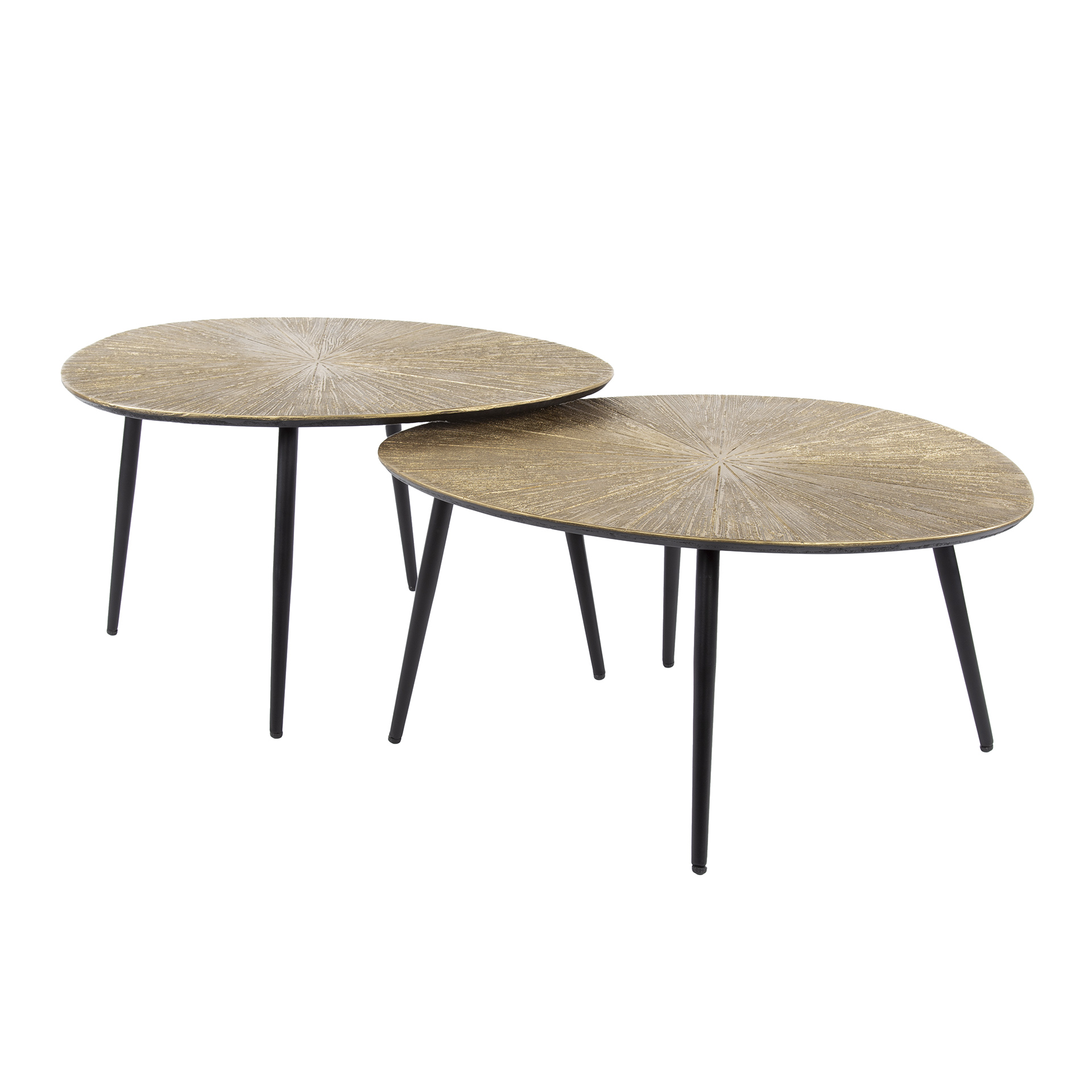 Tavolino Ray Organic - Set di 2 - Oro antico