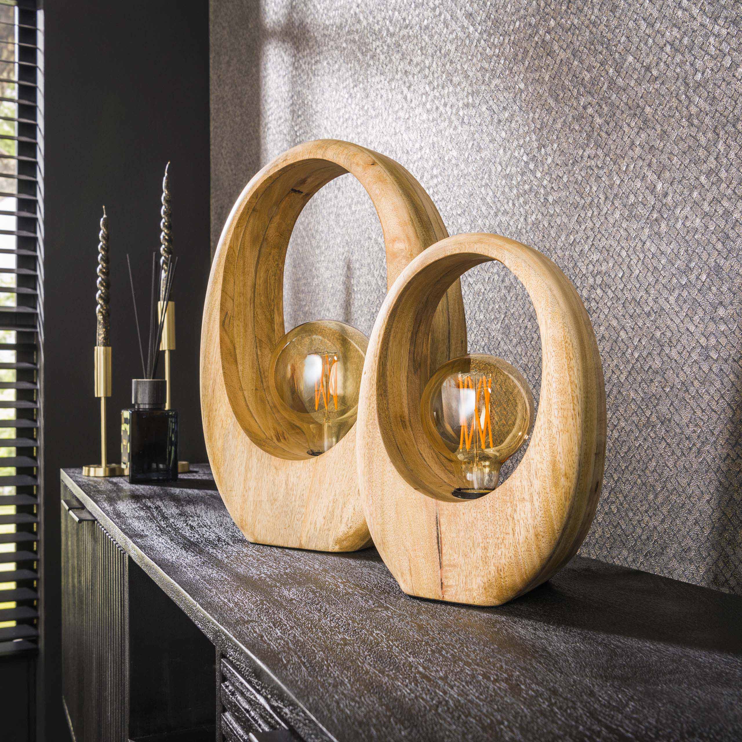 Table lamp 1L Arch wood / Solid mango natural