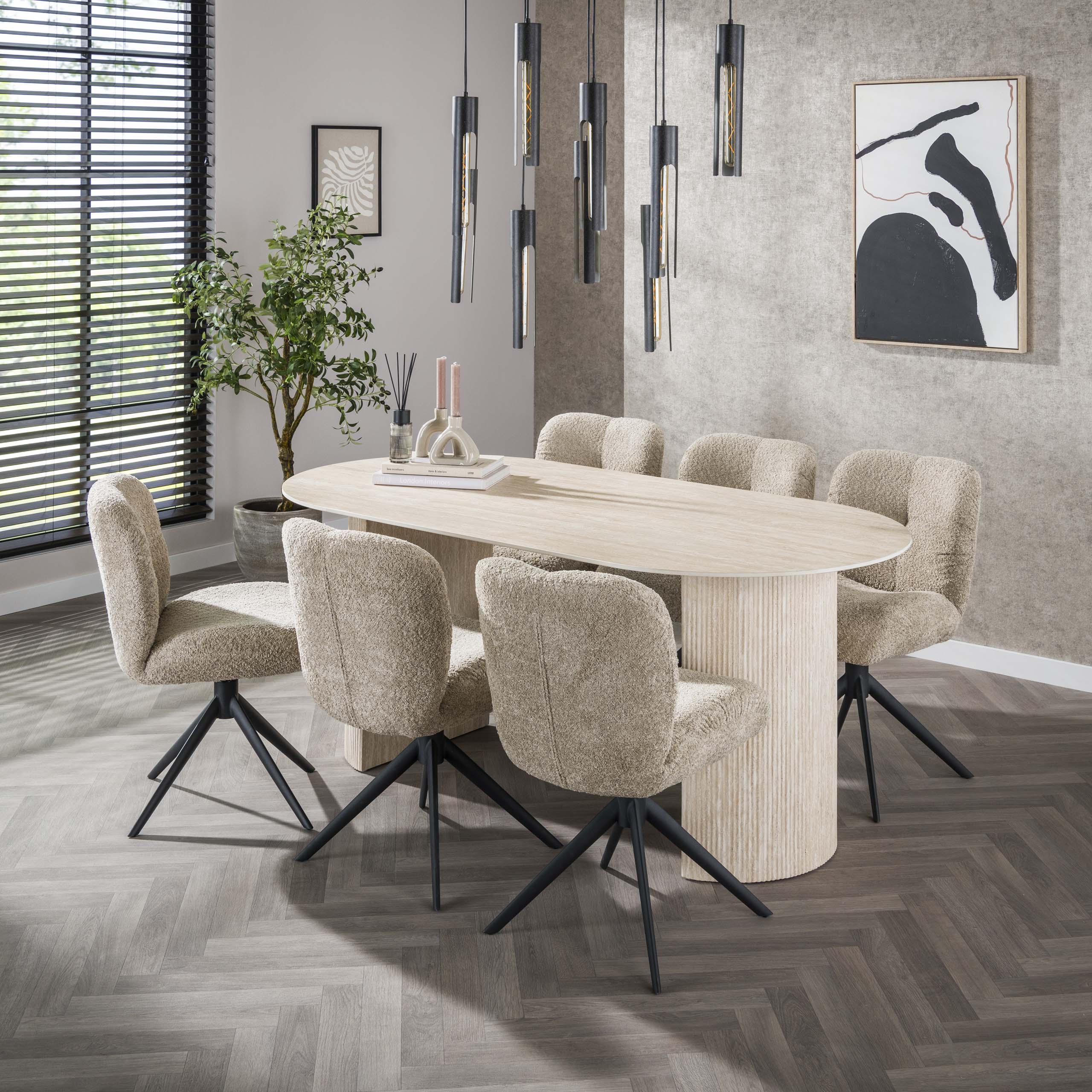 Sedia comfort girevole. VPE2 / Colore sabbia Boucle