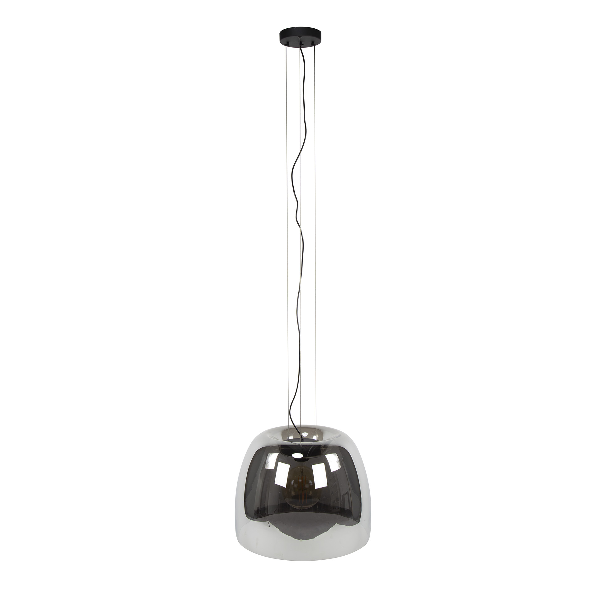 Lampada a sospensione Drift Glass XL - Vetro grigio fumo