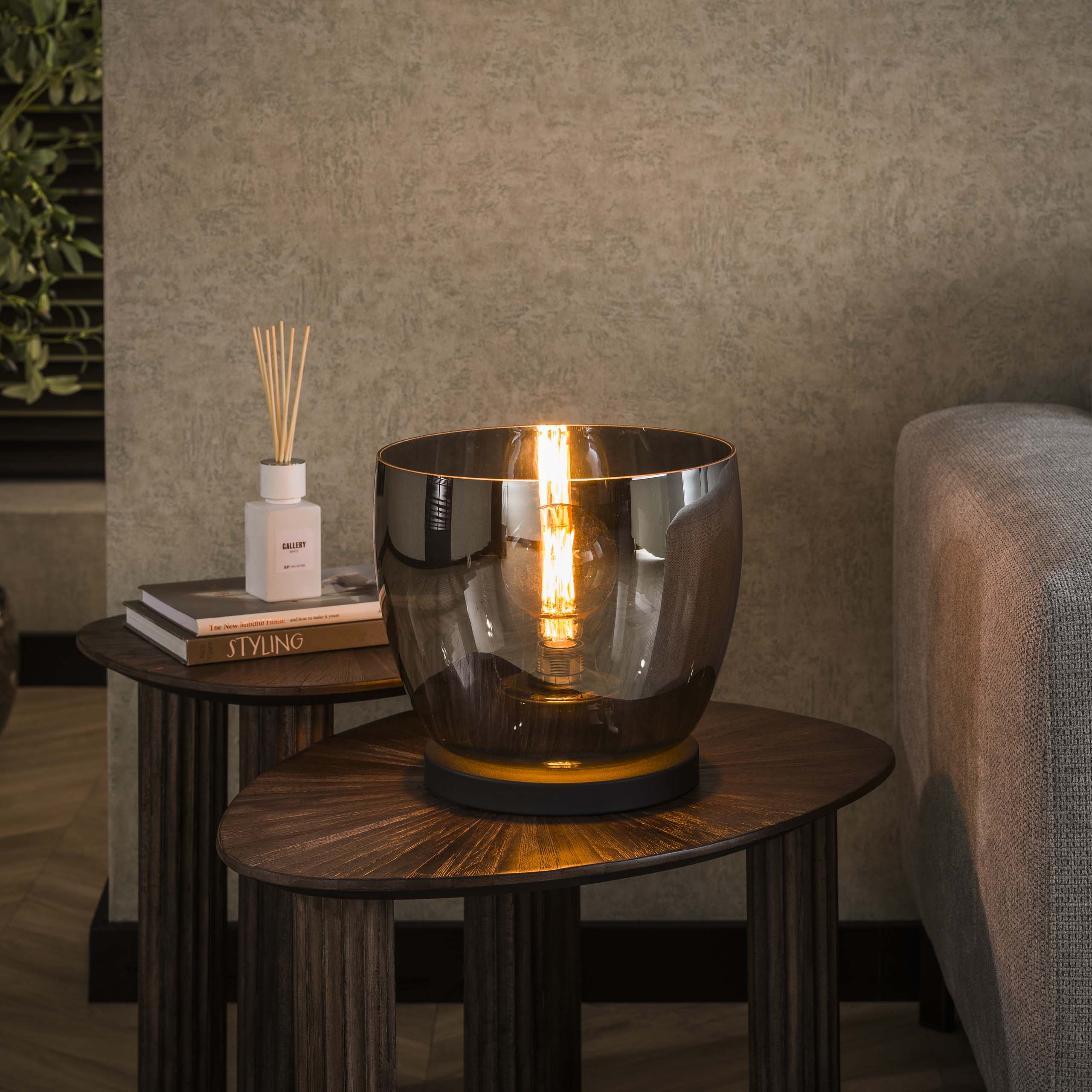 Lampada da terra UP L a 1 luce - Vetro grigio fumo