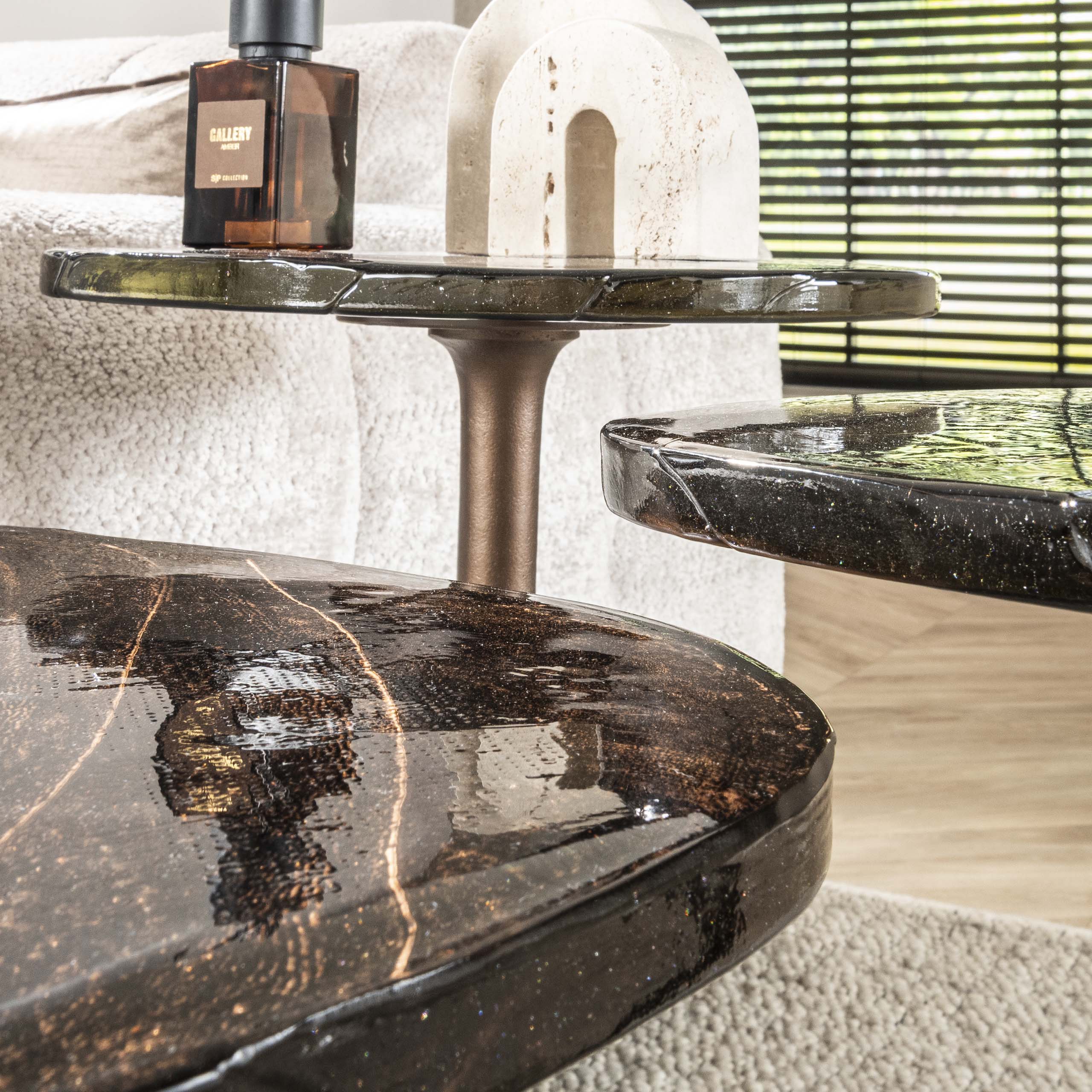 Side table Eclipse low - Antique copper