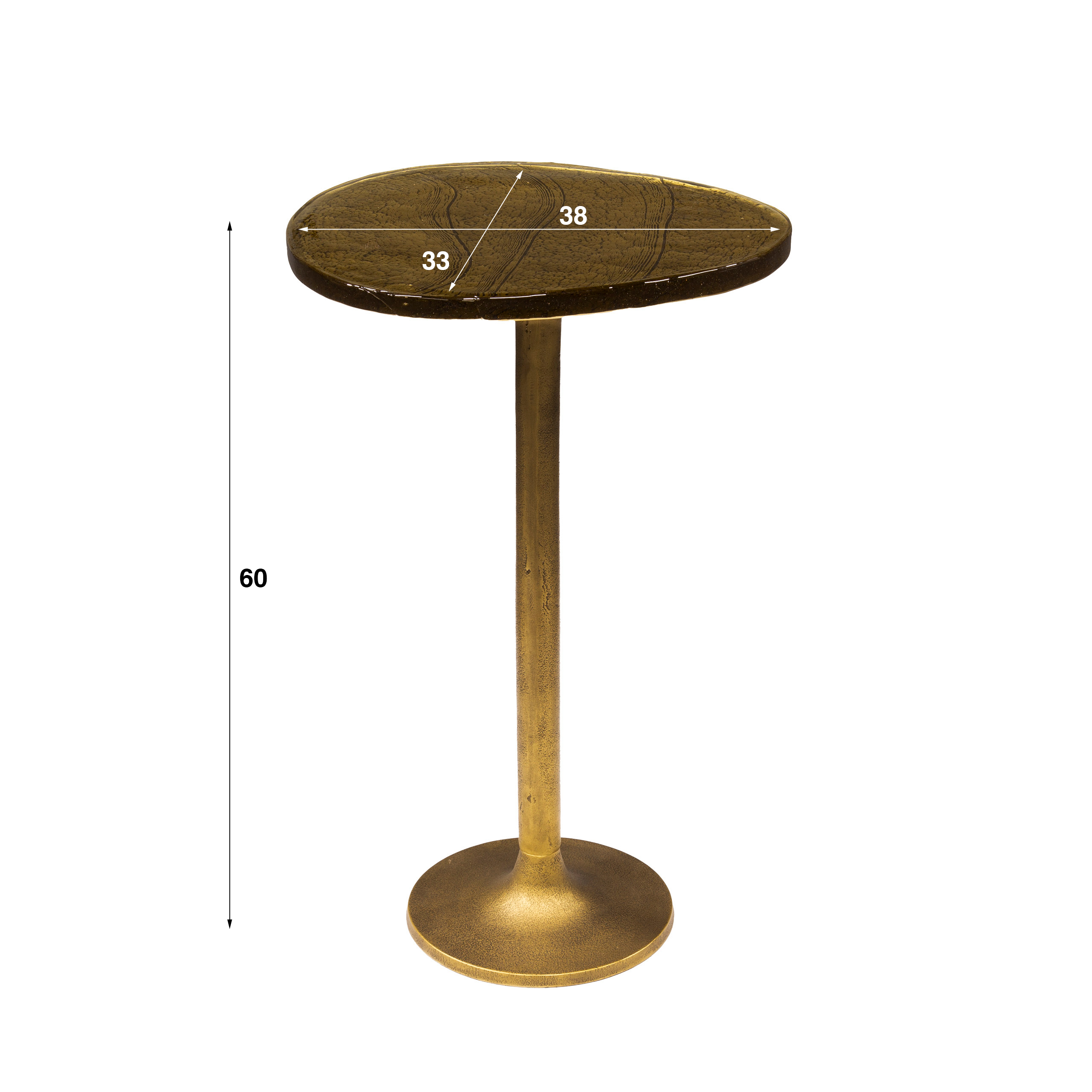 Side table Eclipse high - Antique gold