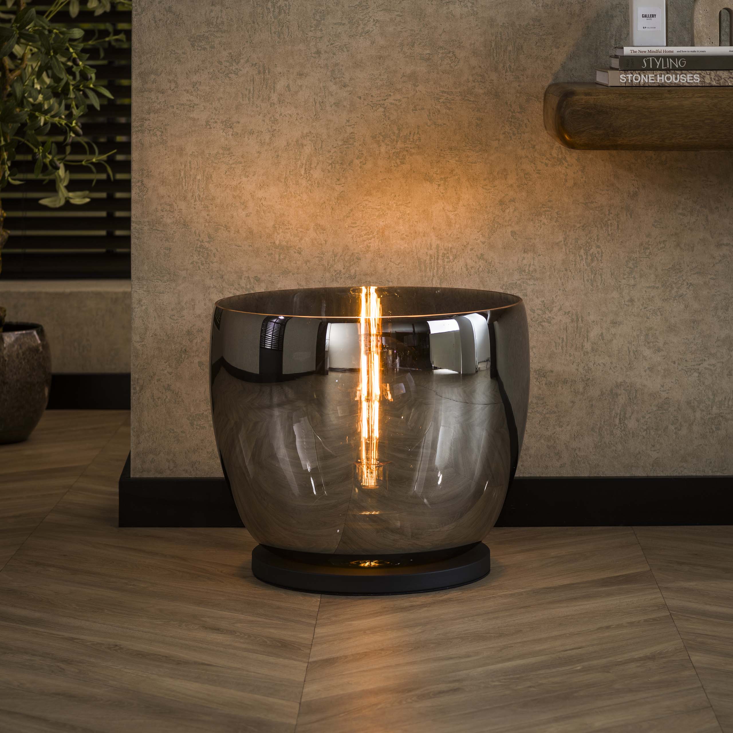 Floor lamp UP XXL 1-light - Smoke gray glass