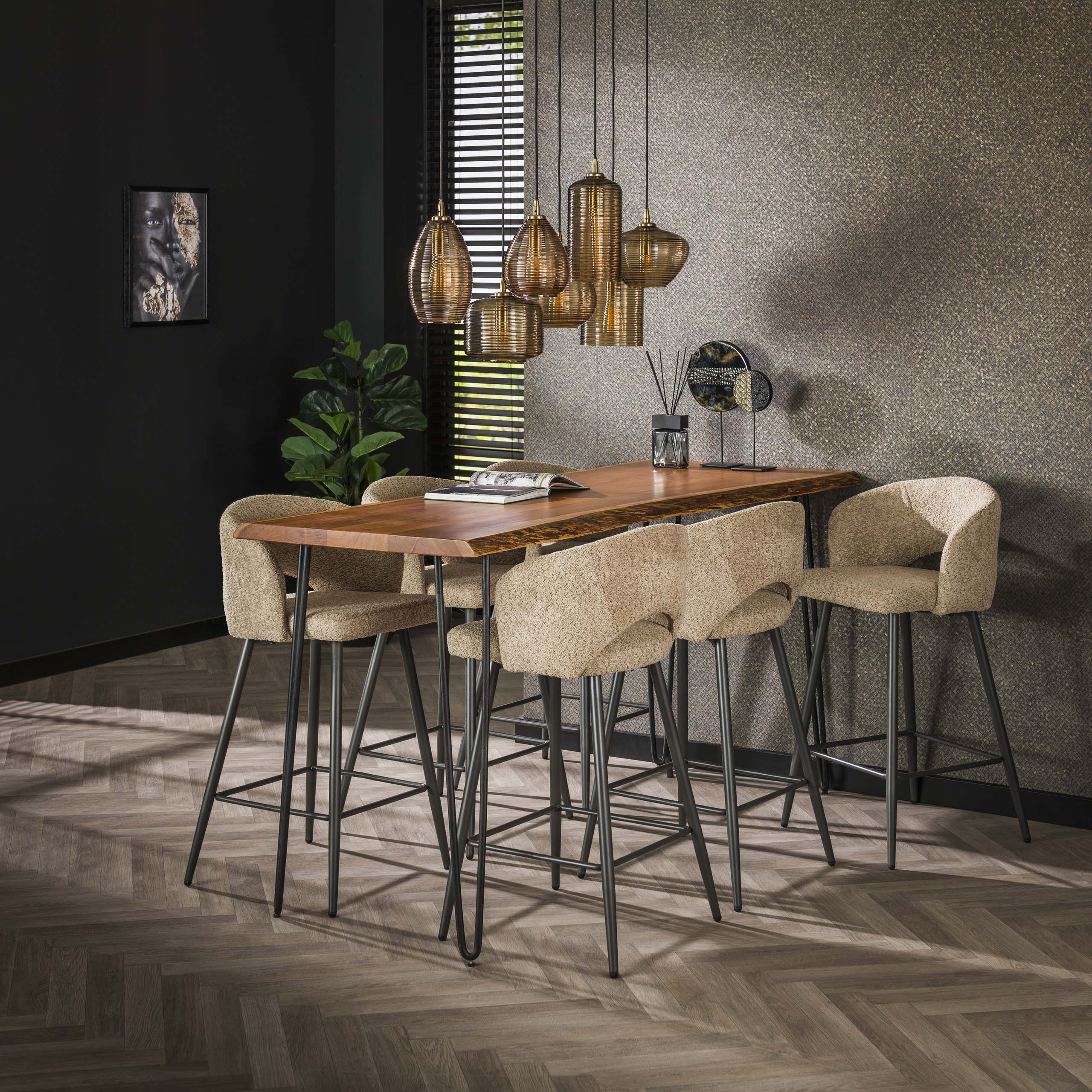 Bar chair Salon - set of 2 - Bouclé sand