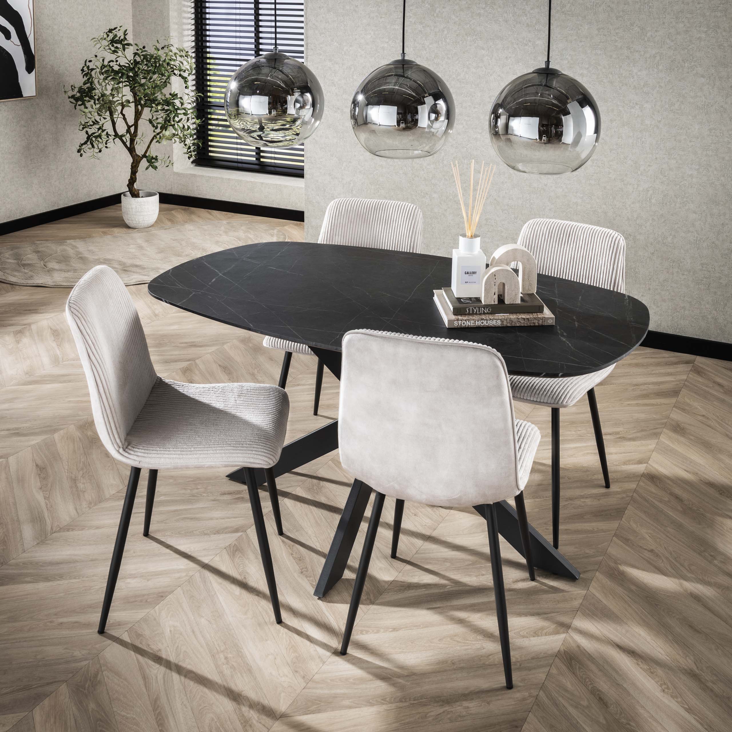 Tavolo da pranzo Onyx Cross Danese ovale 150 cm - Grafite