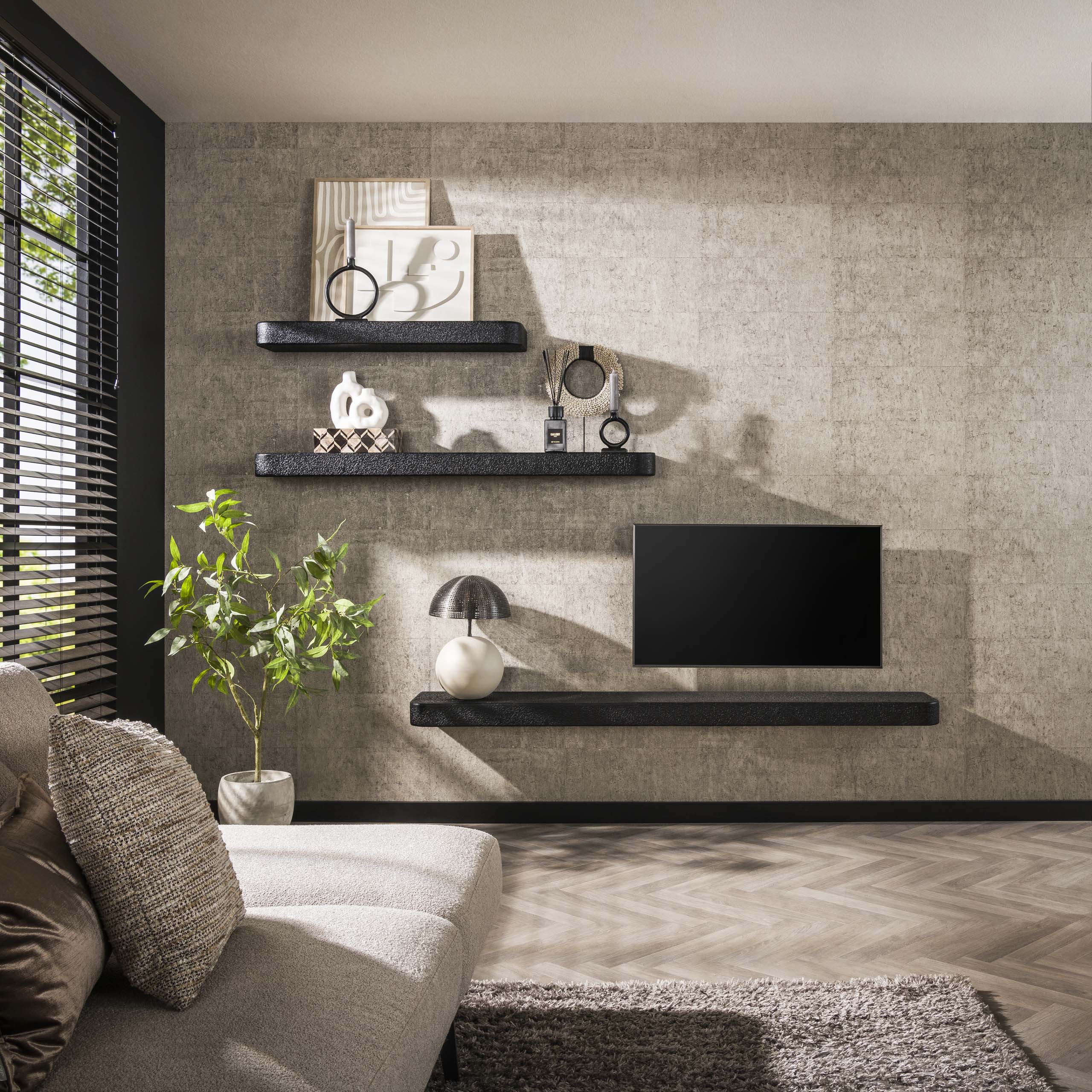 Mensola a muro 100 cm metallizzato / Grigio