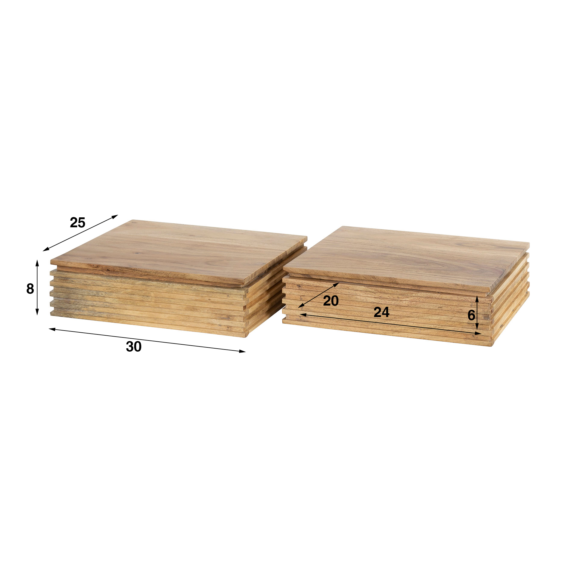 Comodino Layer XS 1 cassetto - set di 2 - Acacia massiccia