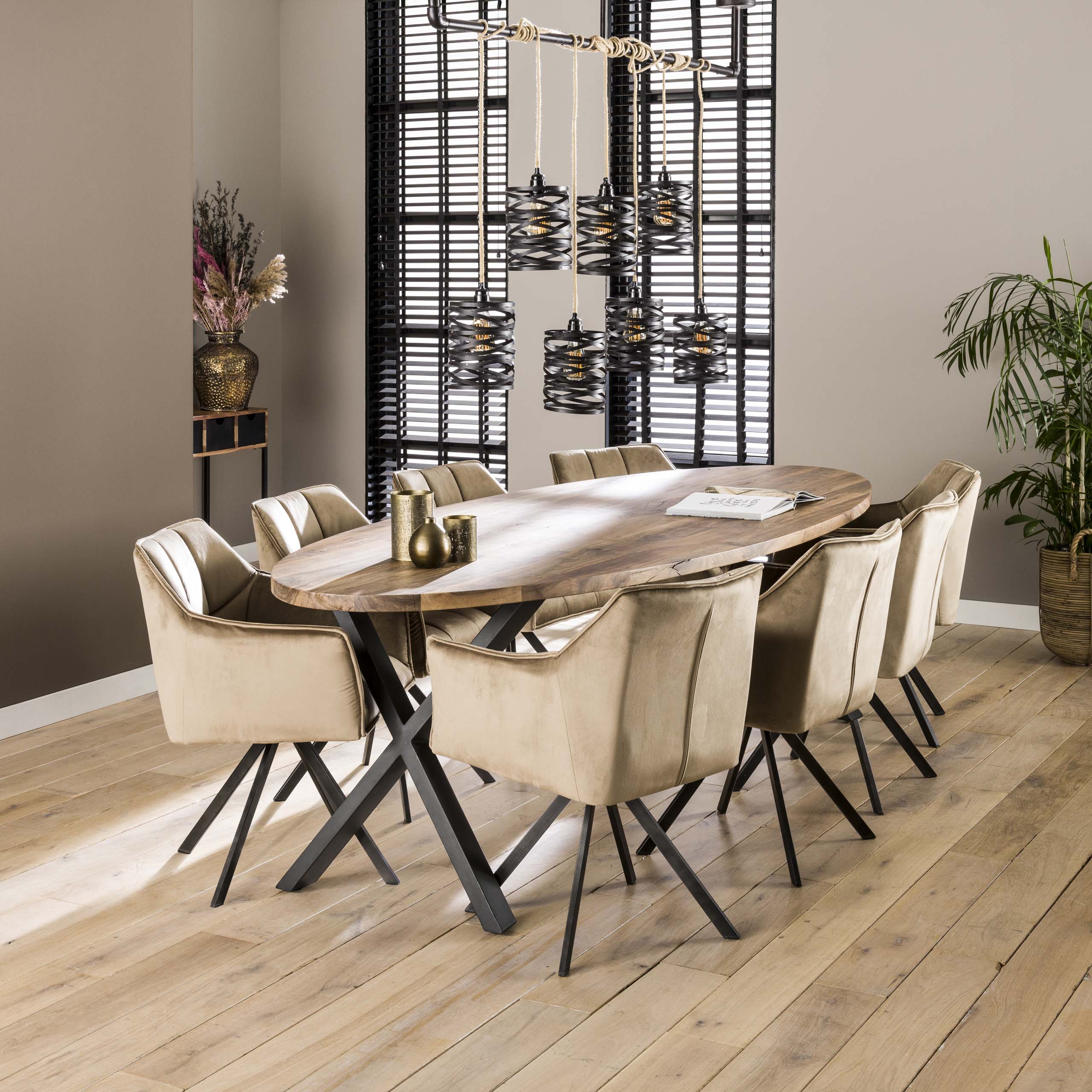 Armchair grid rotatable. VPE2 / Champagne velvet