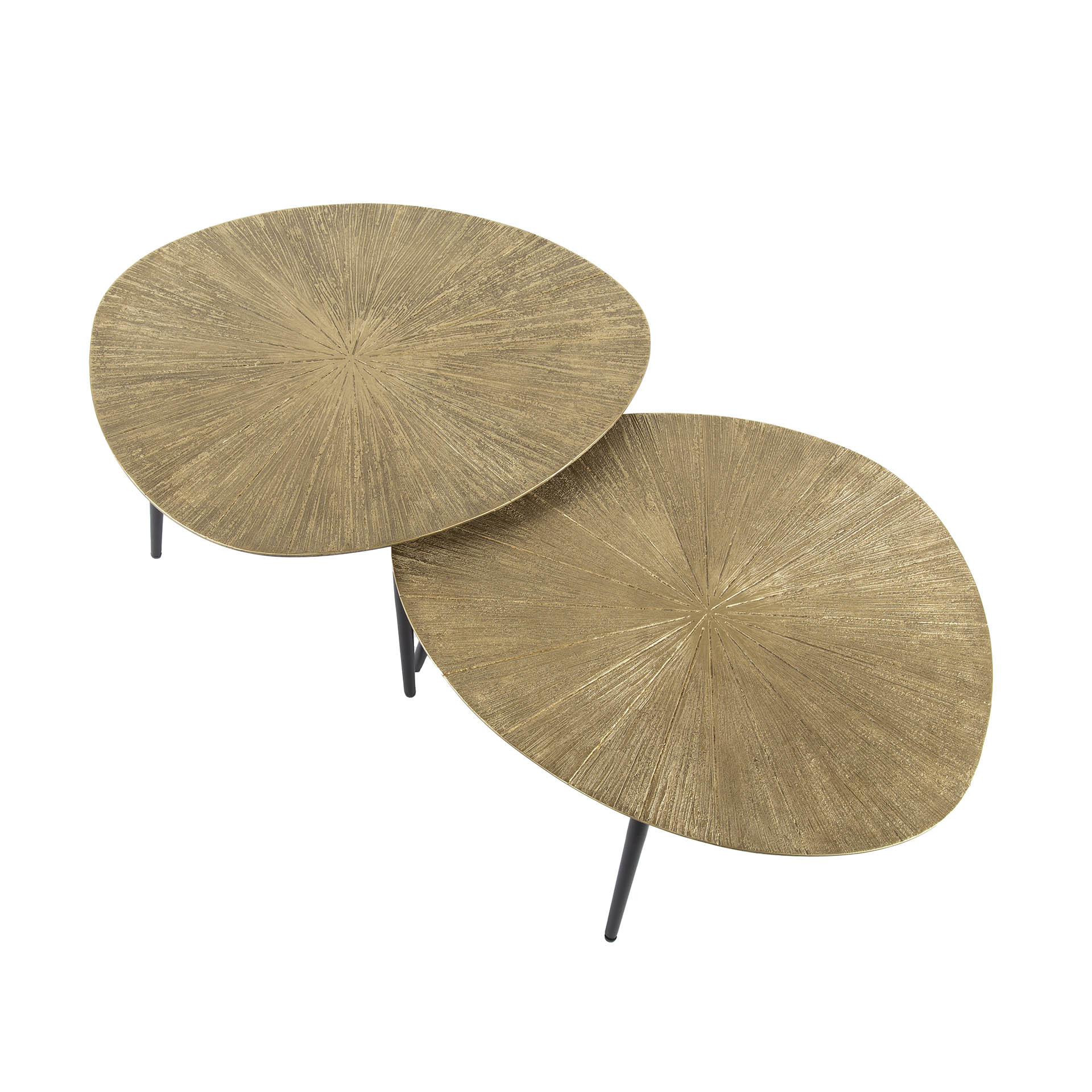 Tavolino Ray Organic - Set di 2 - Oro antico