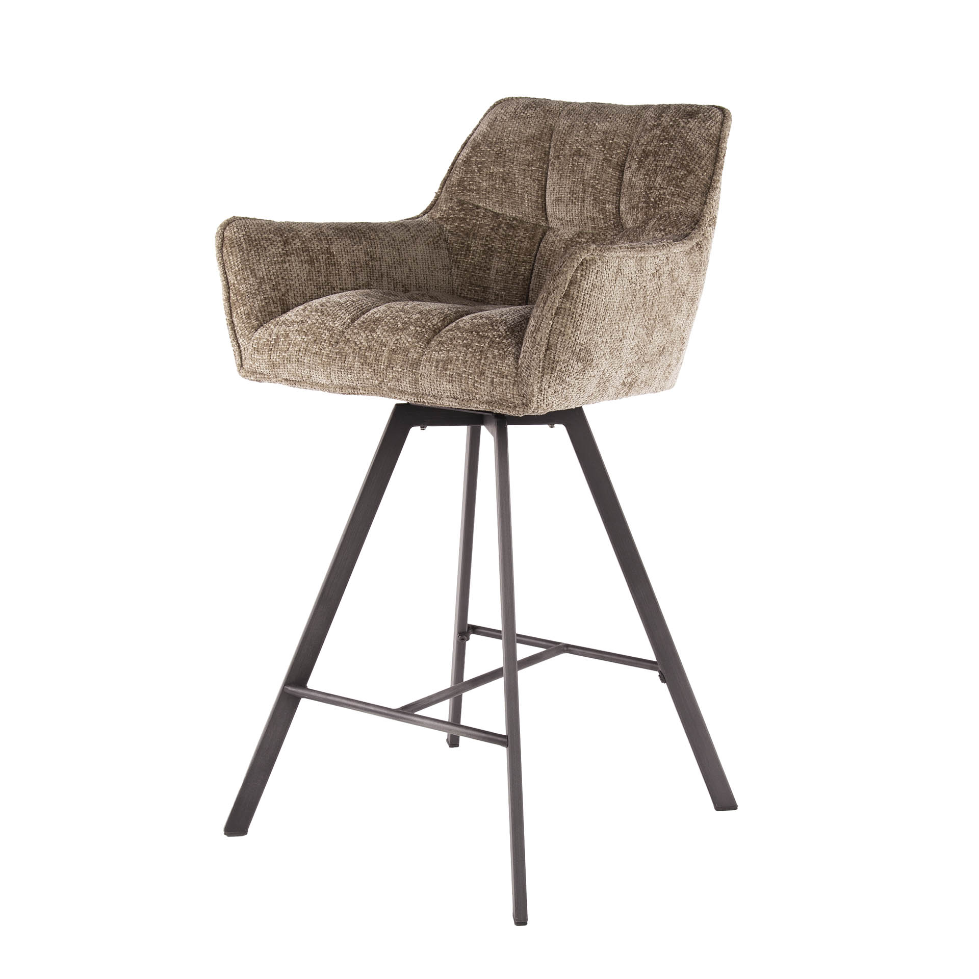 Bar chair Raster rotatable - set of 2 - Hoven champagne