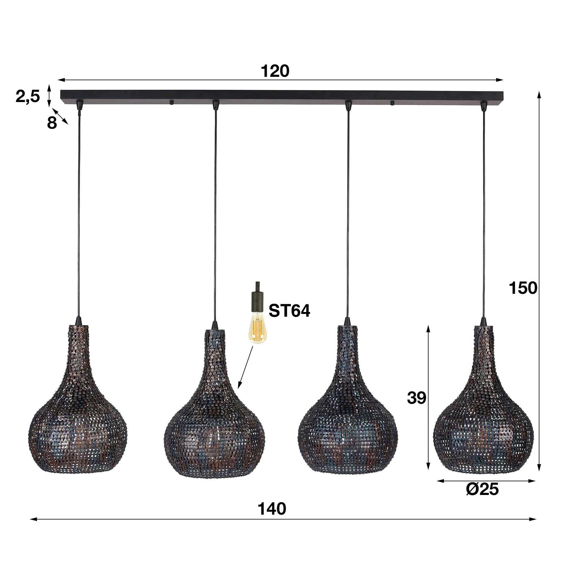 Lampada a sospensione 4L Droplet Mesh