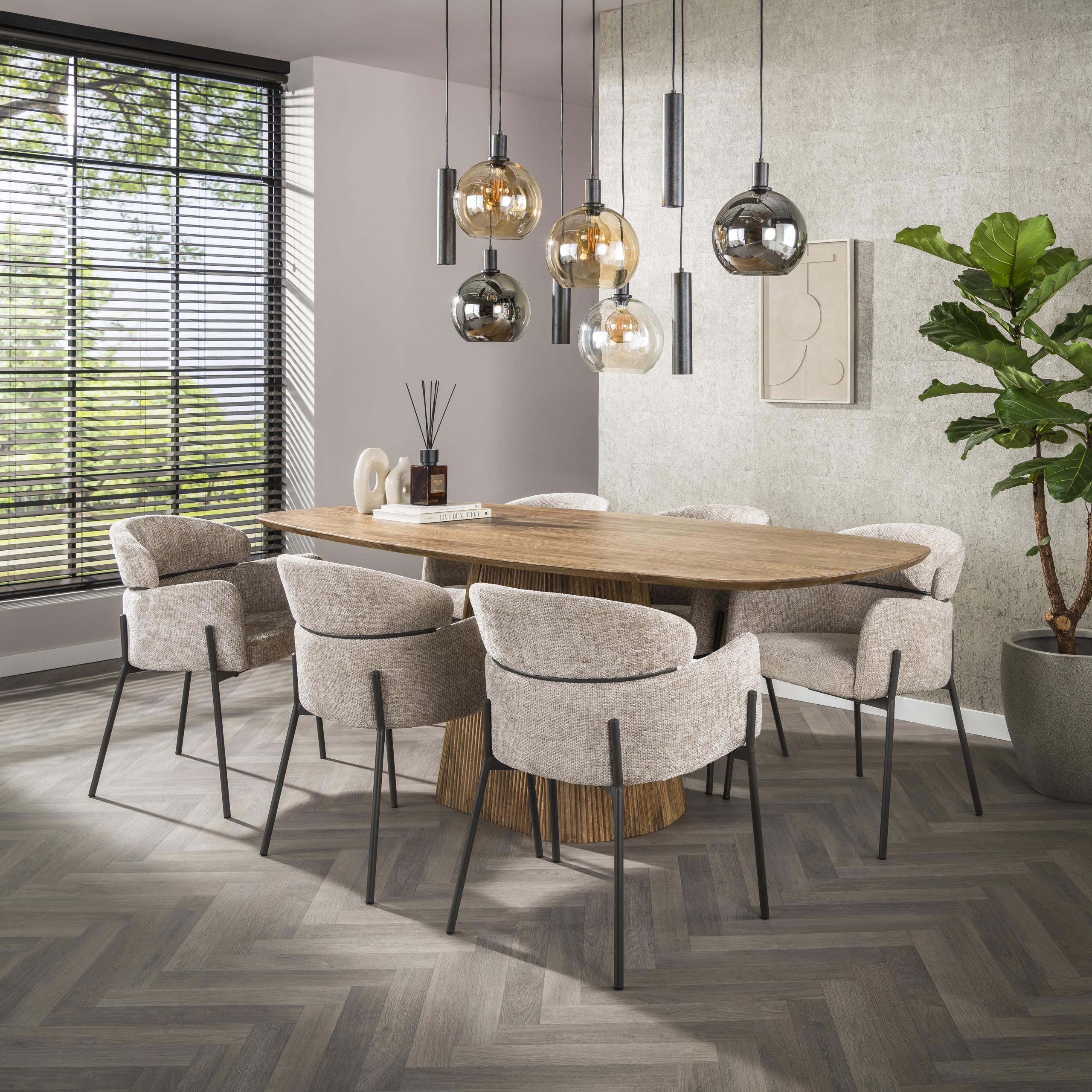 Armchair Curva - set of 2 - Hoven sand