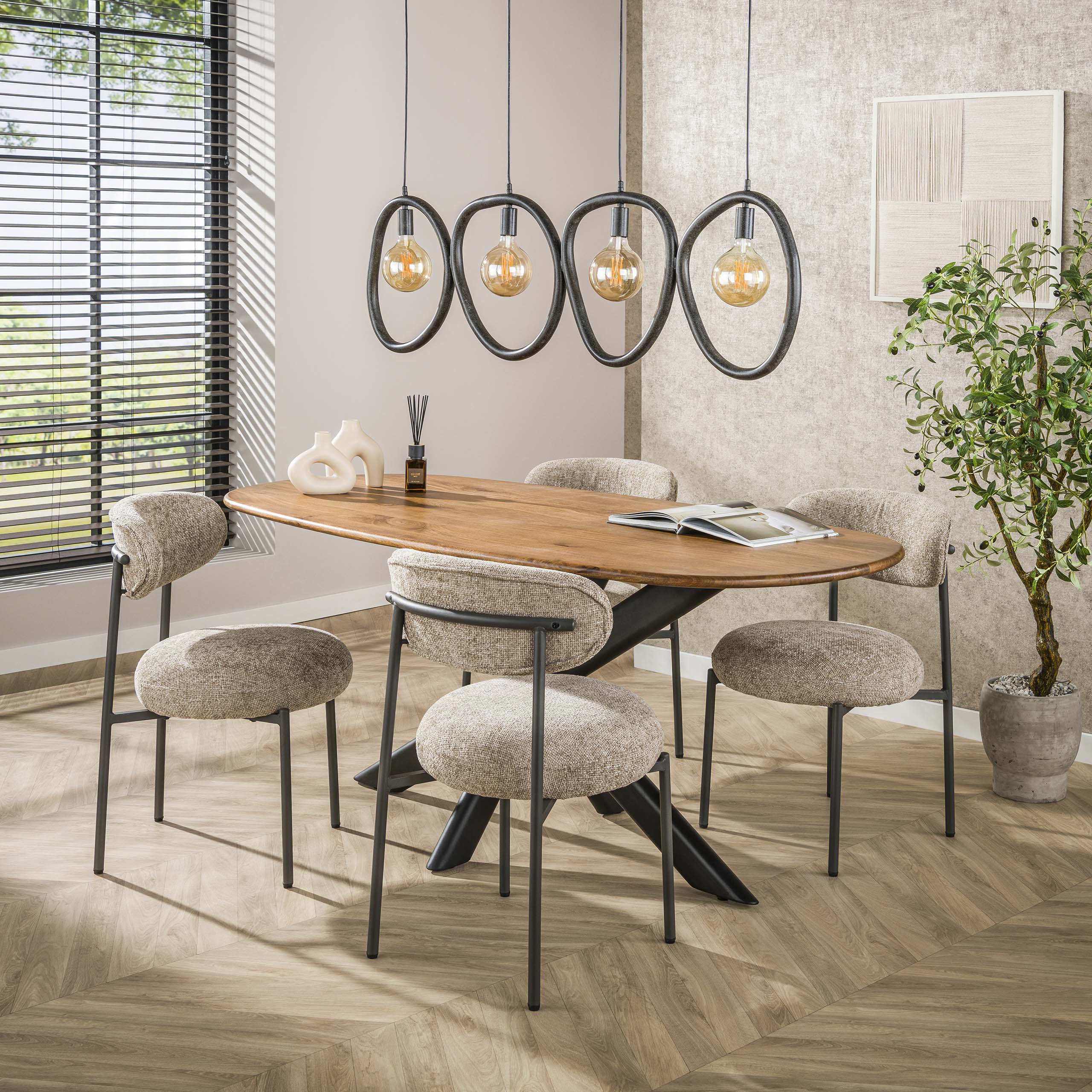 Hanging lamp Pebble 4-light - Artic black