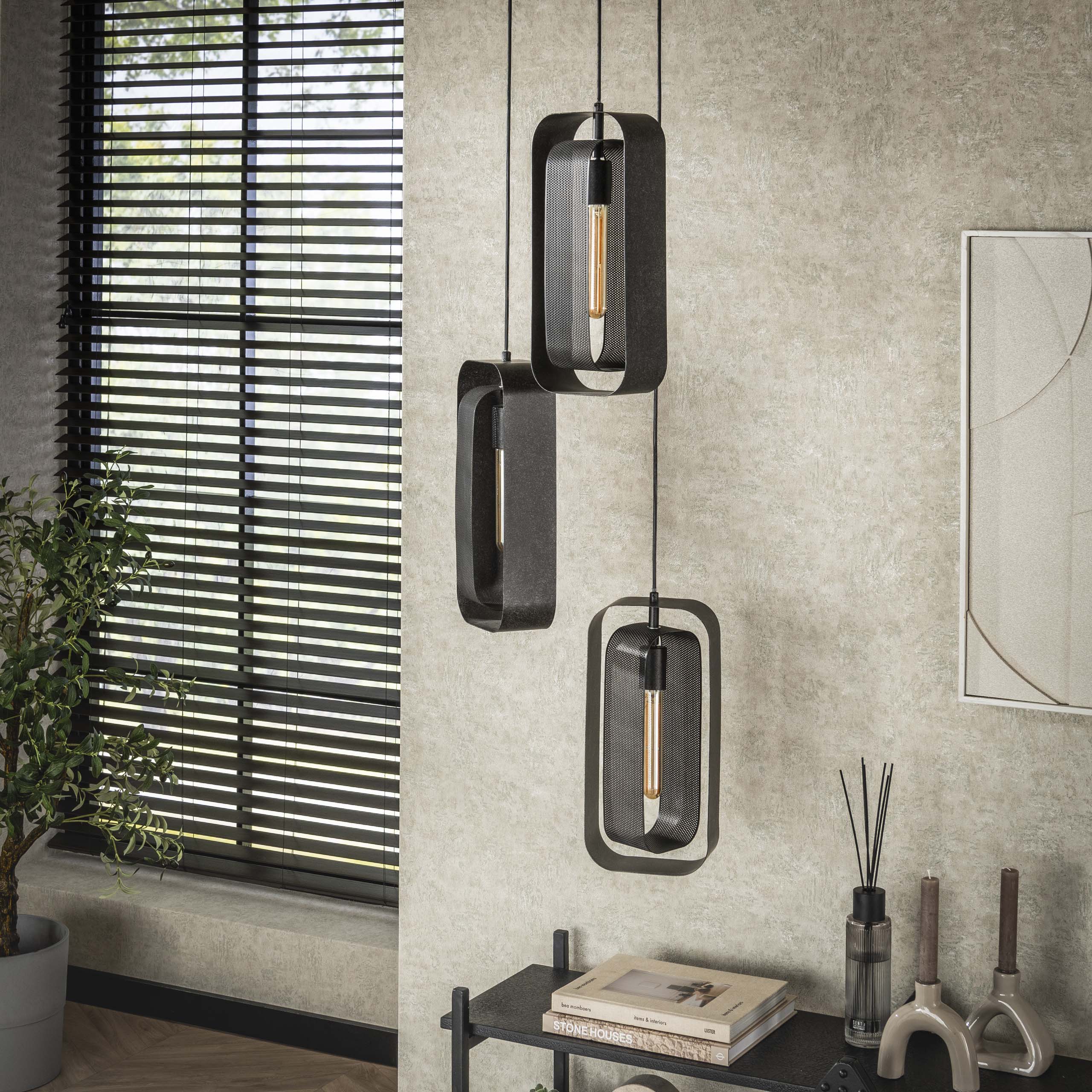 Hanging lamp 3L mesh rotate / Artic black