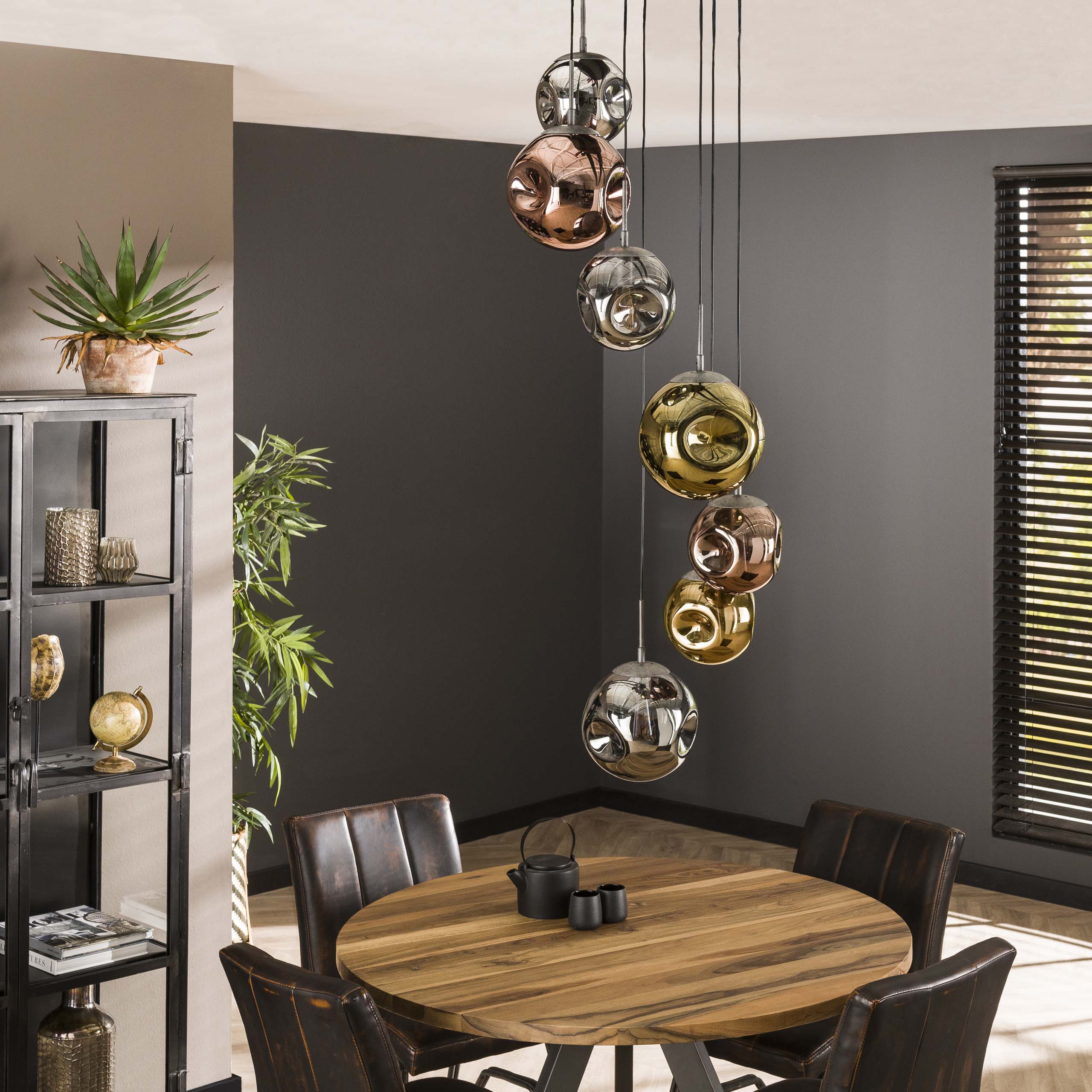 Lampada a sospensione stellare a gradini 7L / Argento antico