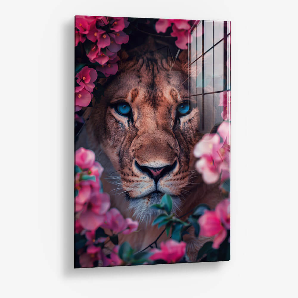 Lioness in Flowers – Vetro