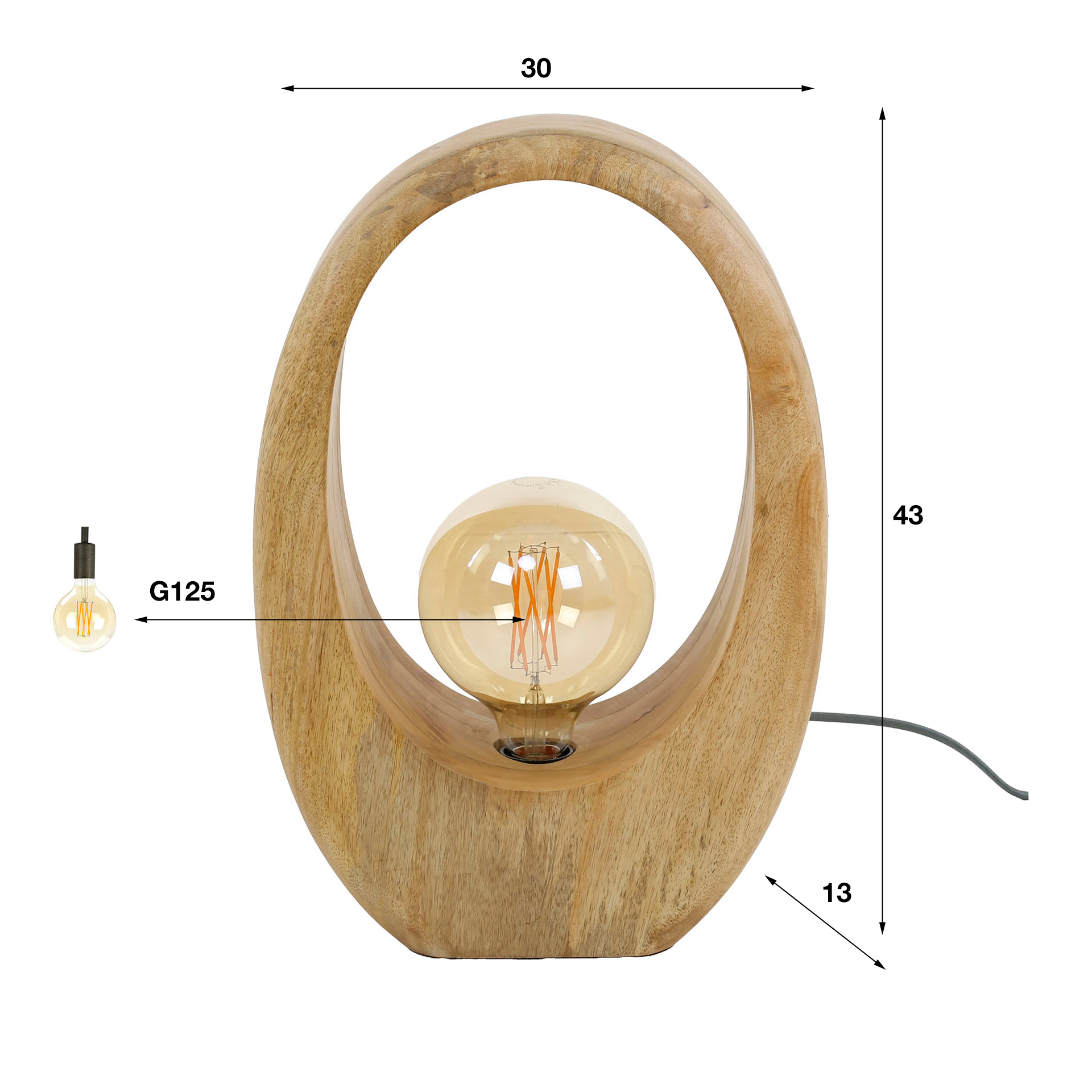 Table lamp 1L Arch wood L
