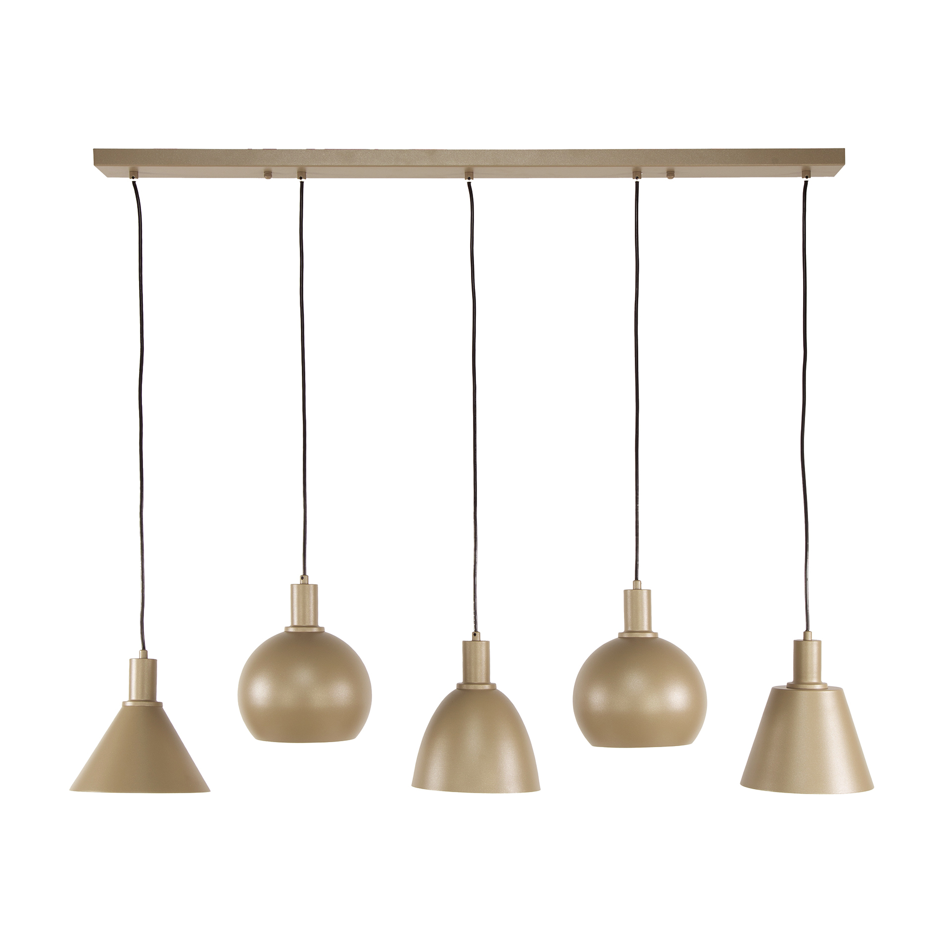 Hanging lamp Metallo 5-light - Beige
