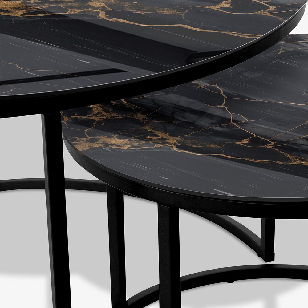 Coffee table Black - Black & Gold Marble