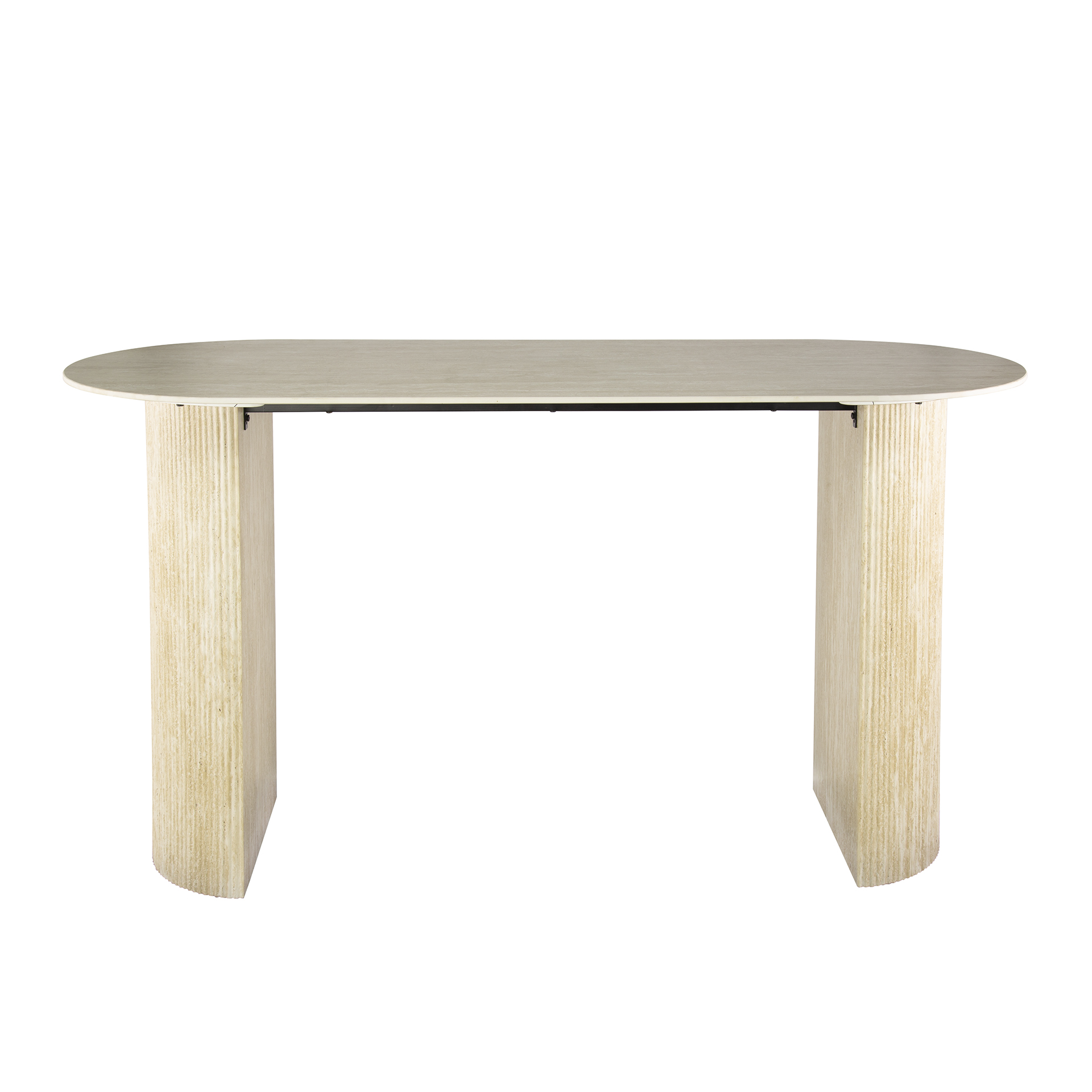 Bar table Romano Arch flat oval 180 - Ceramic travertine