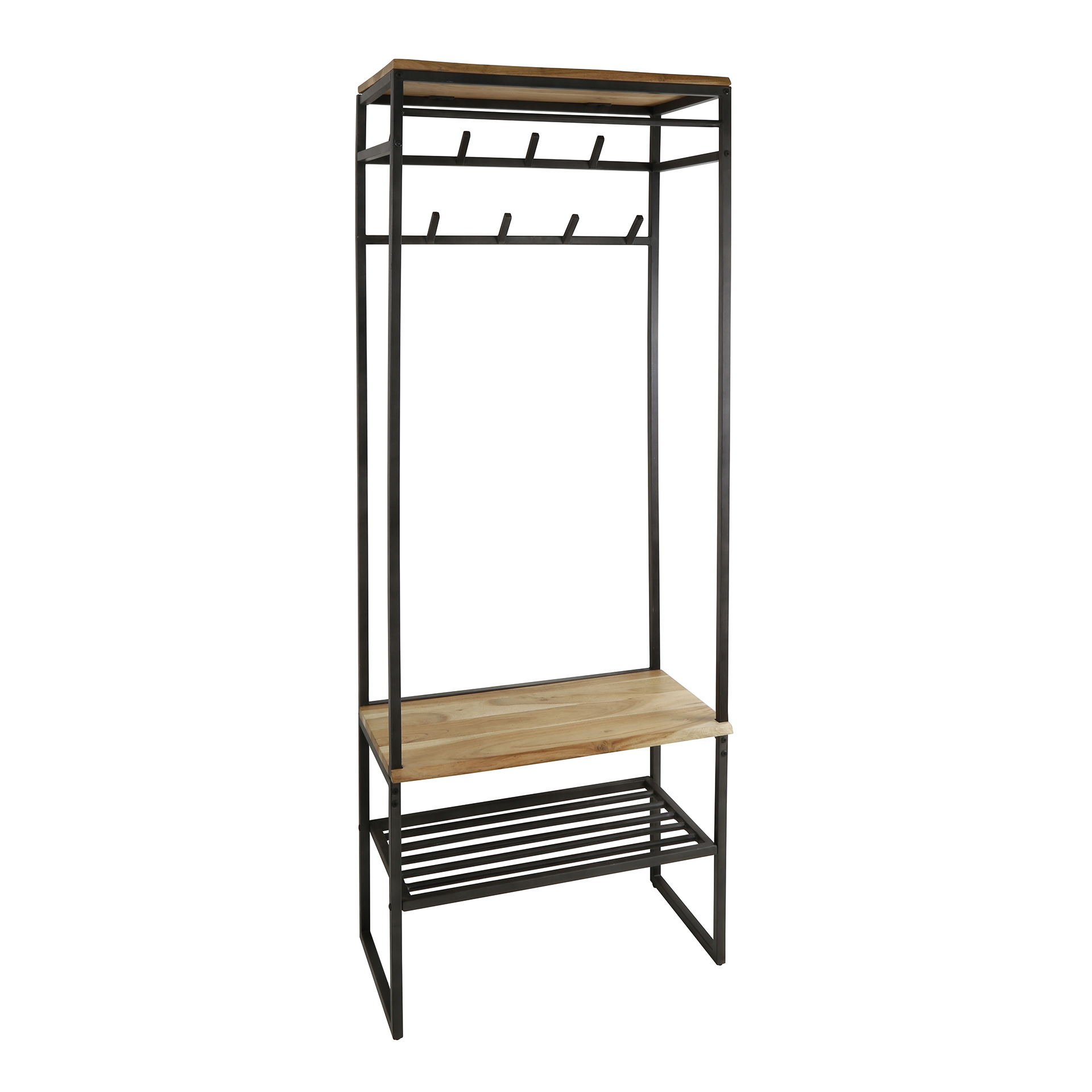 Wardrobe furniture rod edge / Solid acacia natural