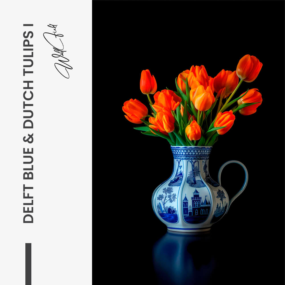 Delft Blue & Dutch Tulips I – Vetro