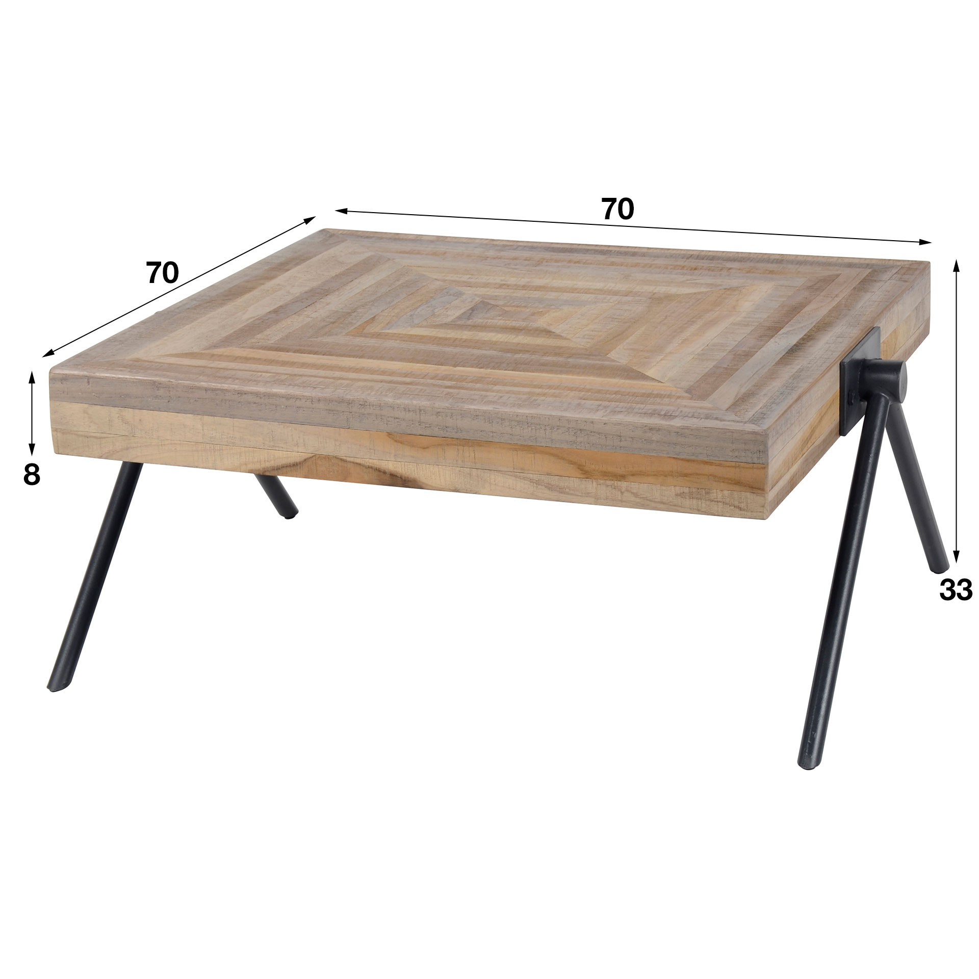 Tavolino Teca Balance 70x70 / Teak stagionato