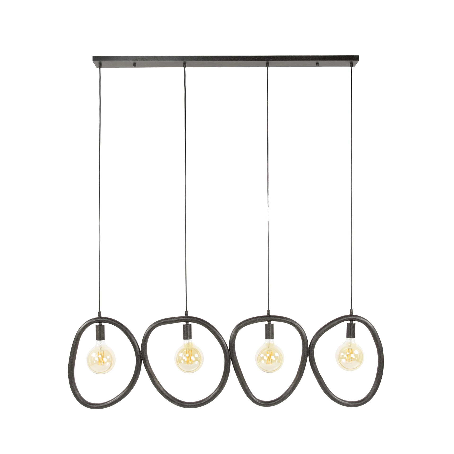 Lampada a sospensione Pebble 4 luci - Nero artico