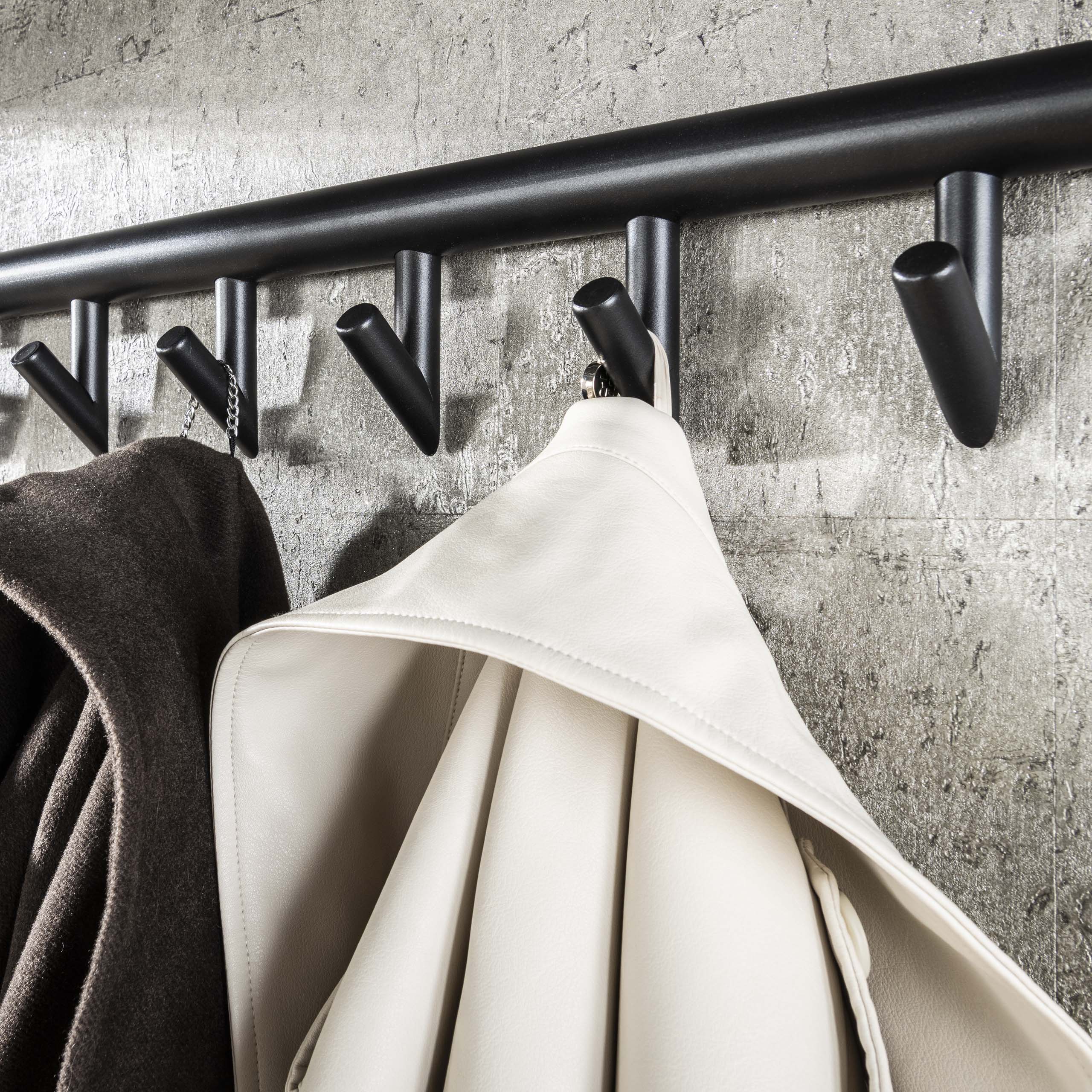 Appendiabiti Tenaro asta e cappelliera 10 ganci - grafite