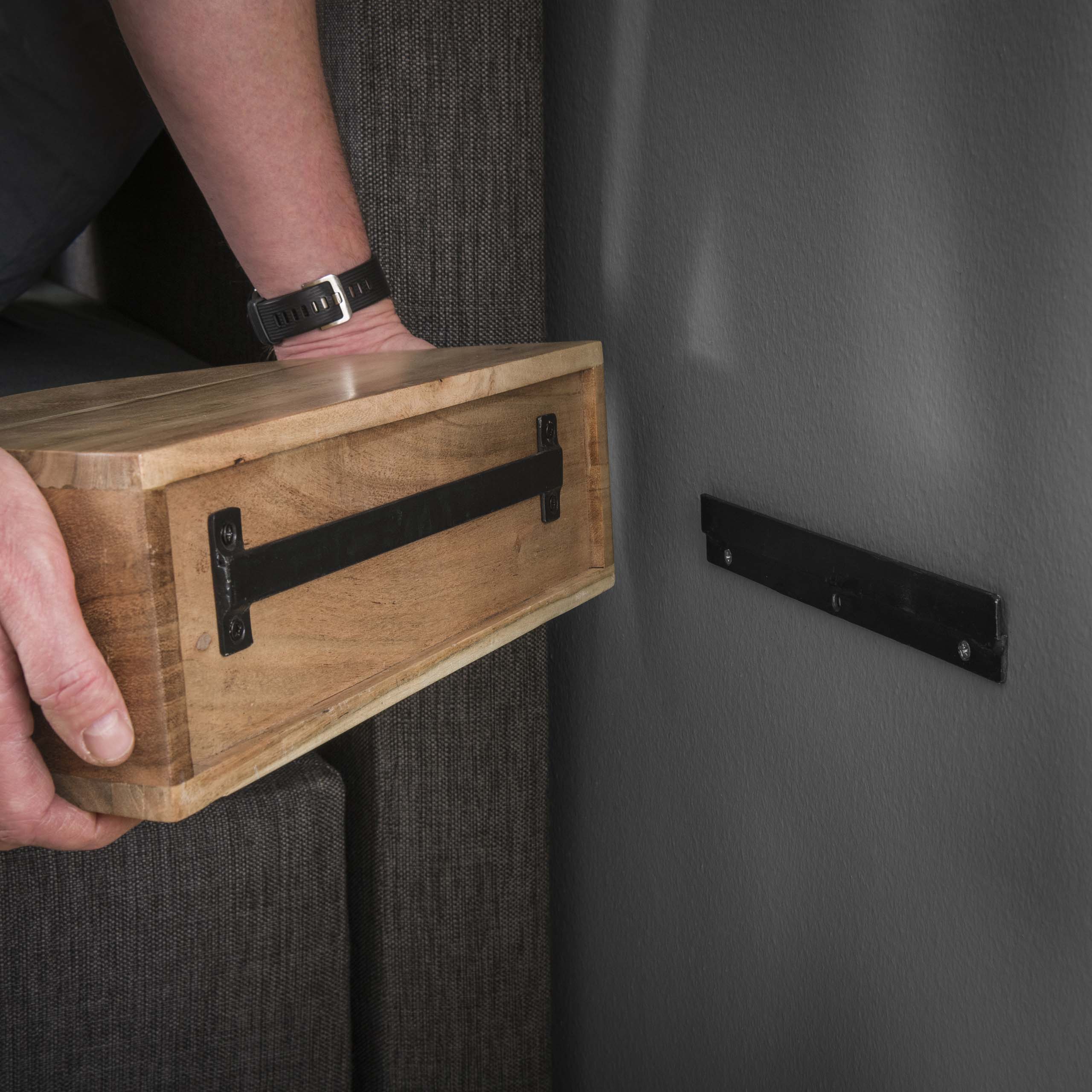 Bedside table Curve floating 1 drawer - Solid acacia