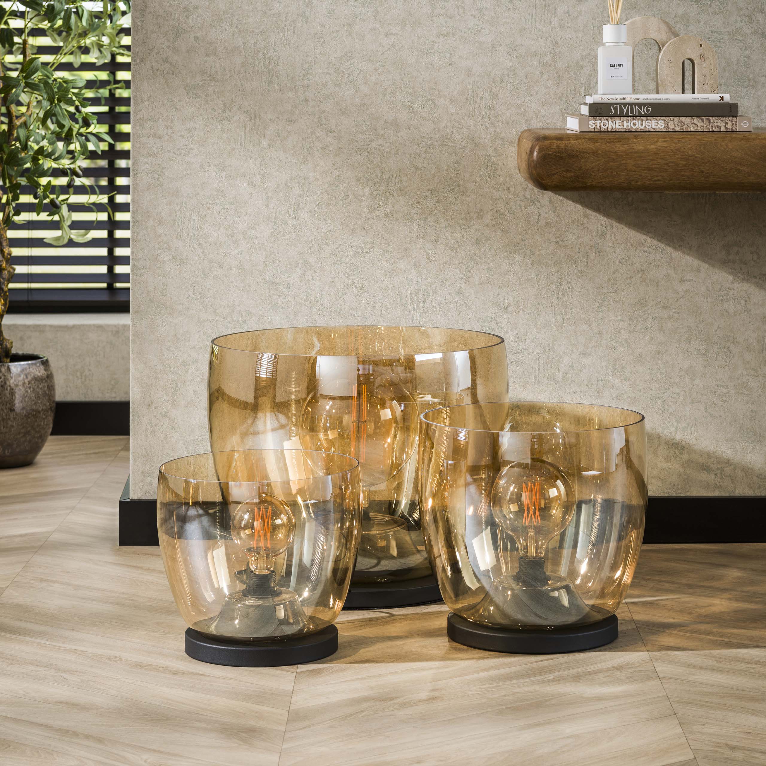 Lampada da terra UP XXL 1 luce - Vetro ambra