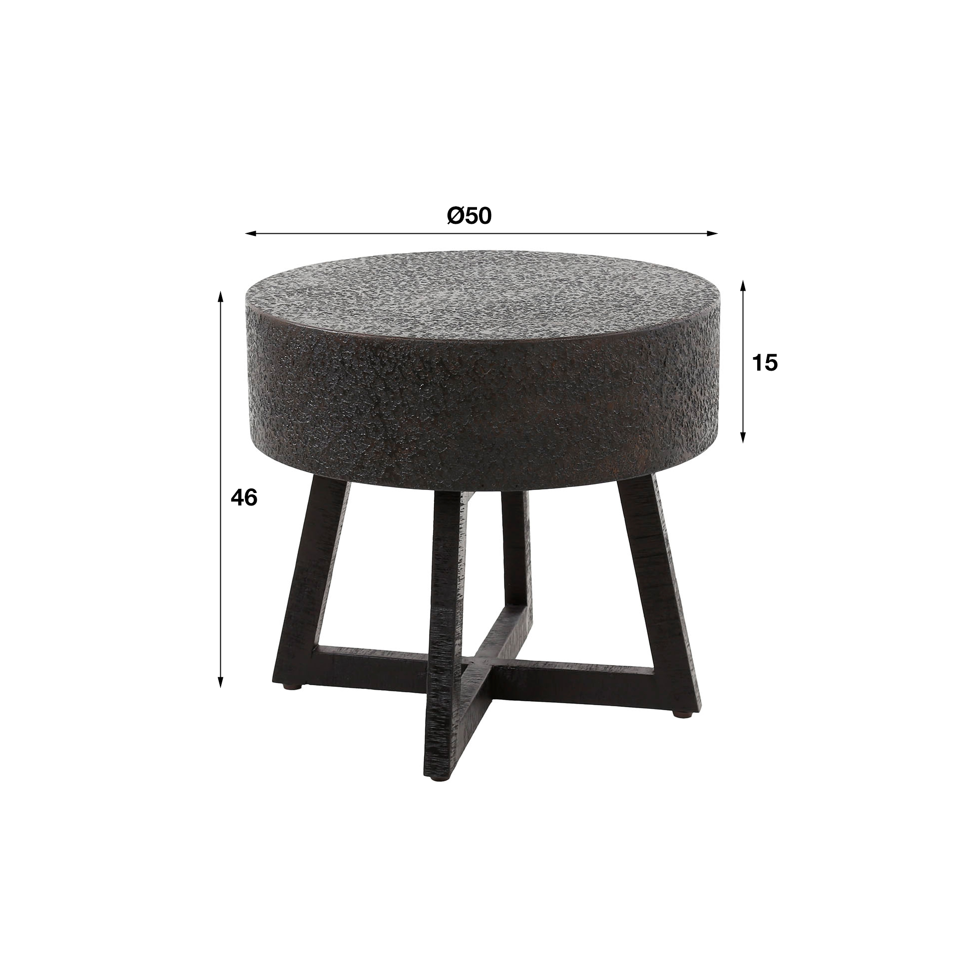 Tavolino D50 ferro voluminoso / Ferro metallico