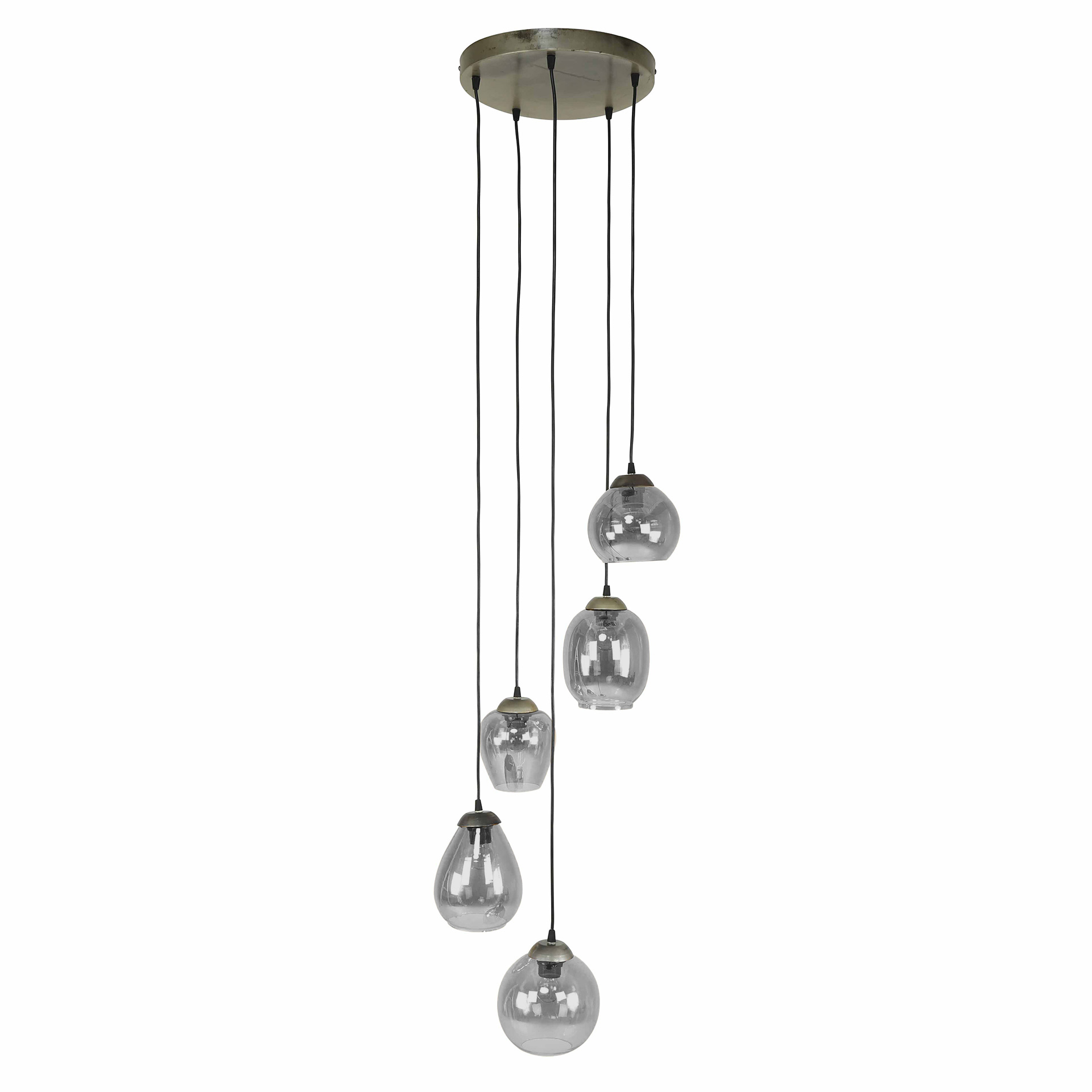Lampada a sospensione mix a gradini 5L / Vetro cromato