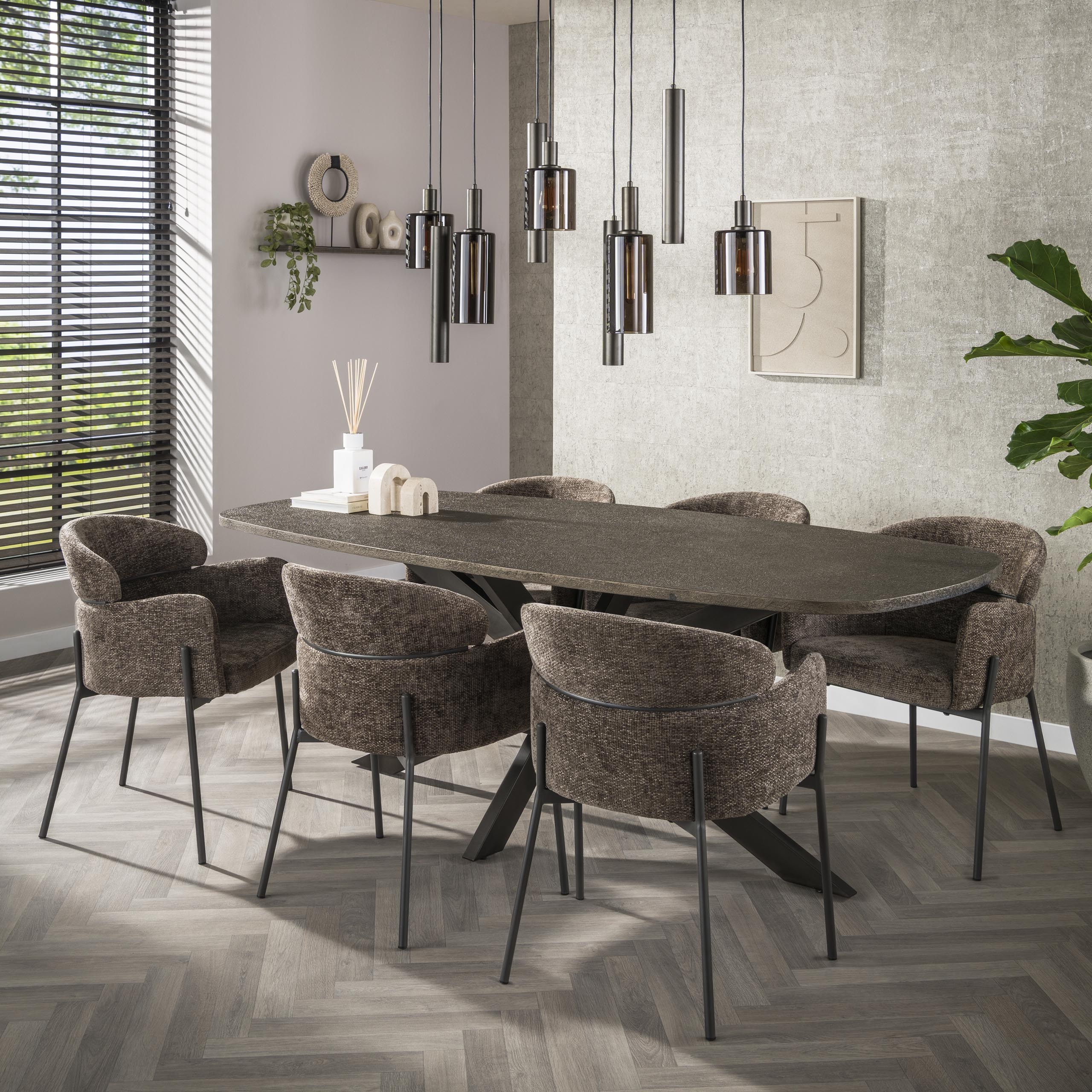 Tavolo da pranzo ovale danese Bronvik 215 cm - Metallo liquido bronzo