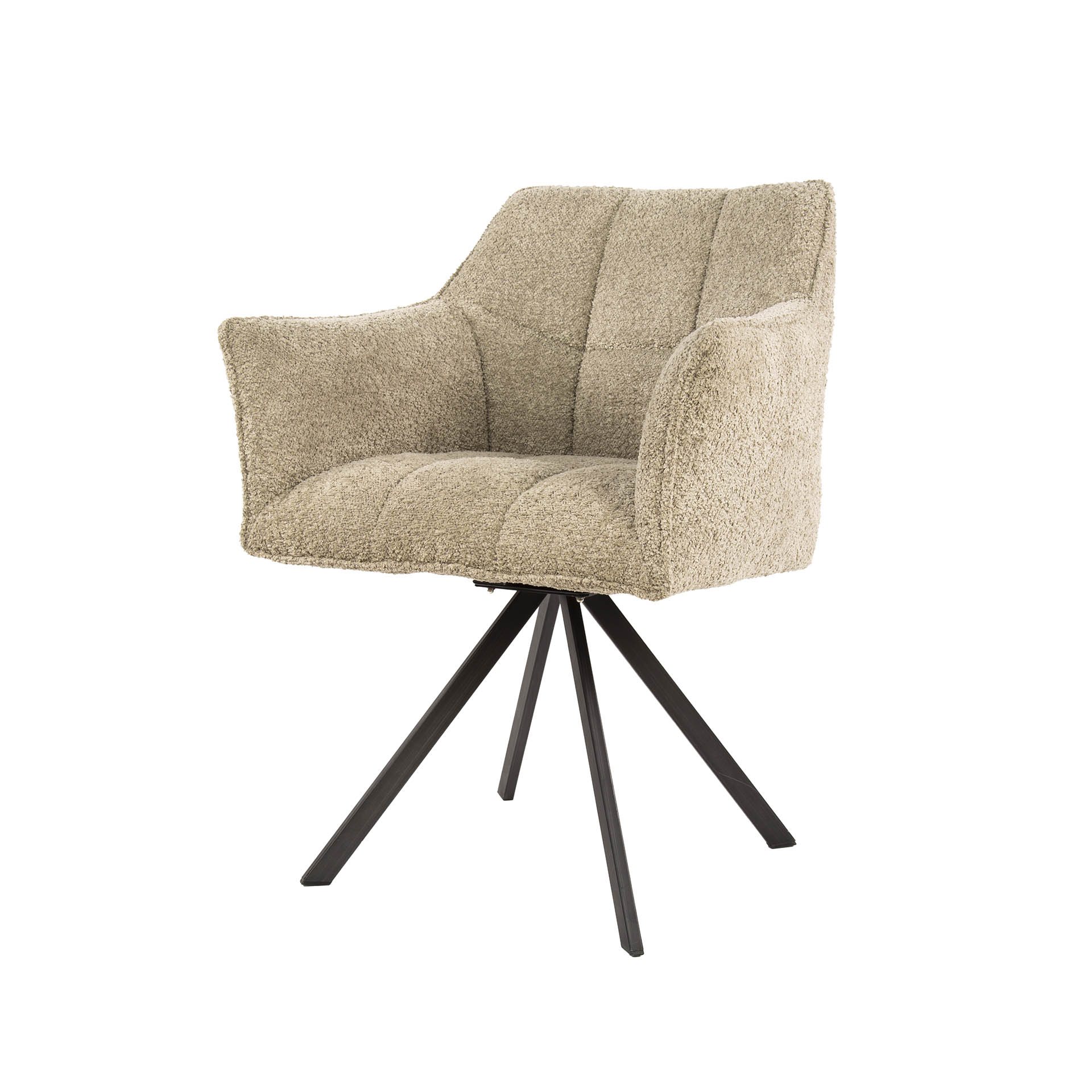 Armchair grid rotatable. VPE2 / Boucle sand color
