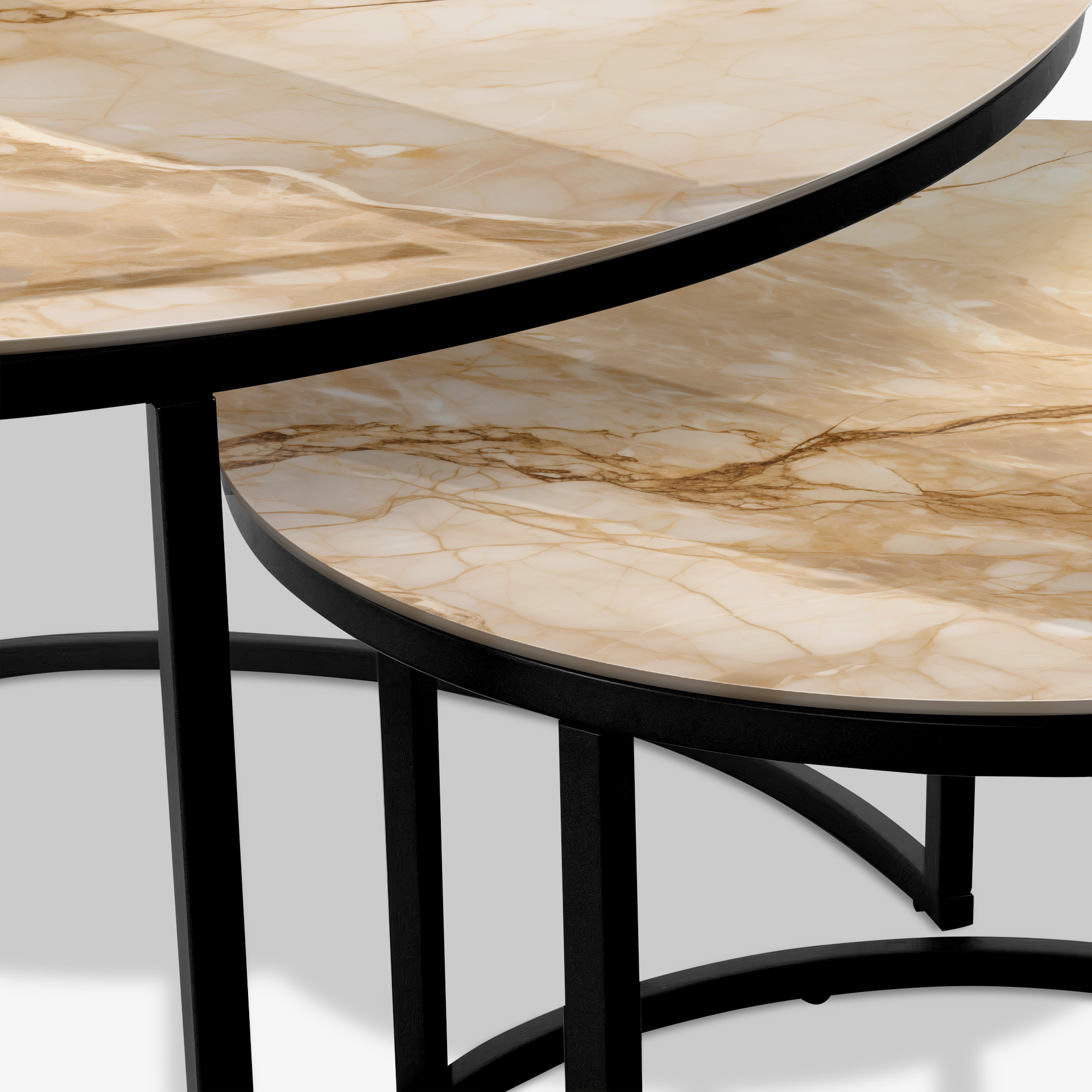 Coffee table Black - Golden Veins