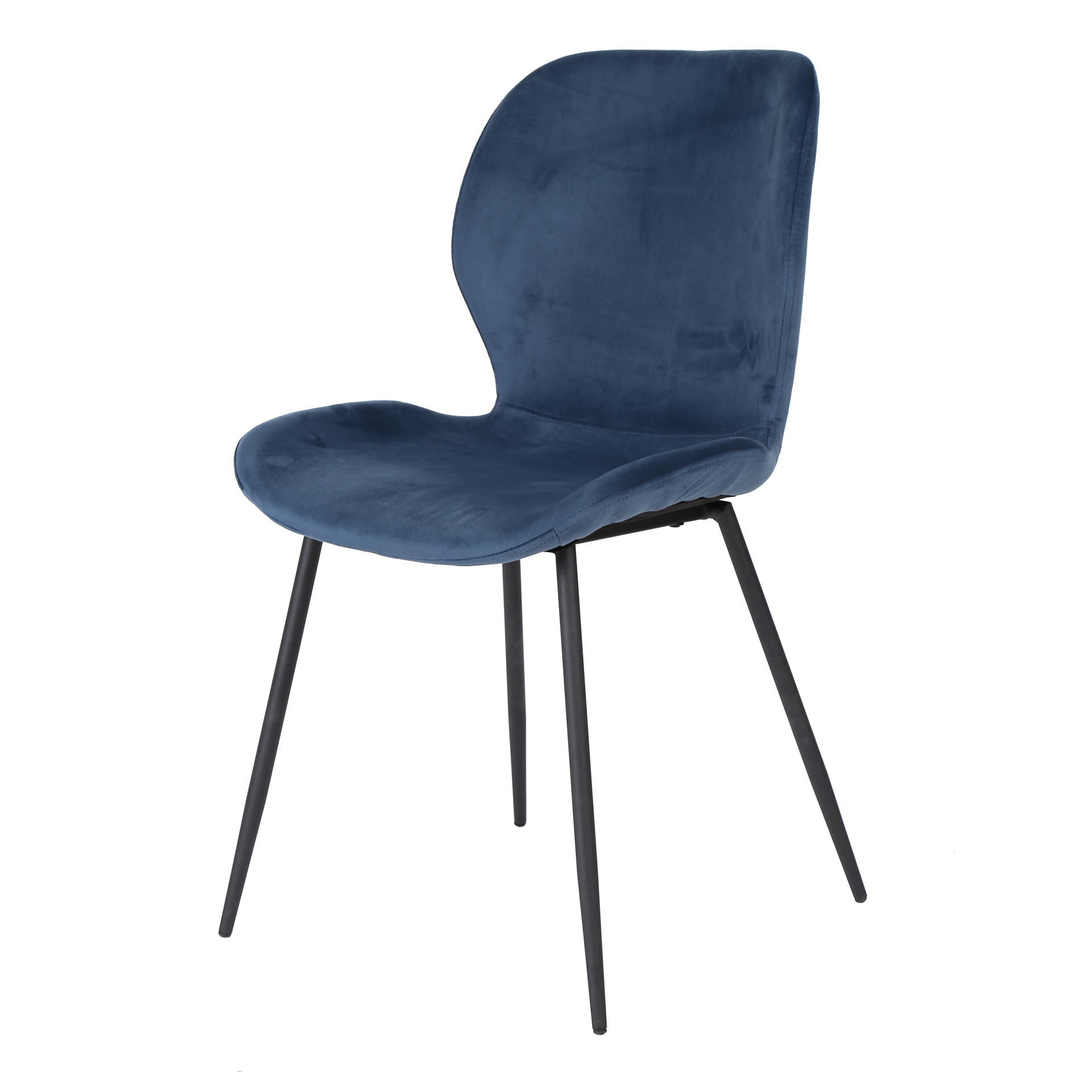 Sedia in tubo tondo. VPE4 / Velluto blu
