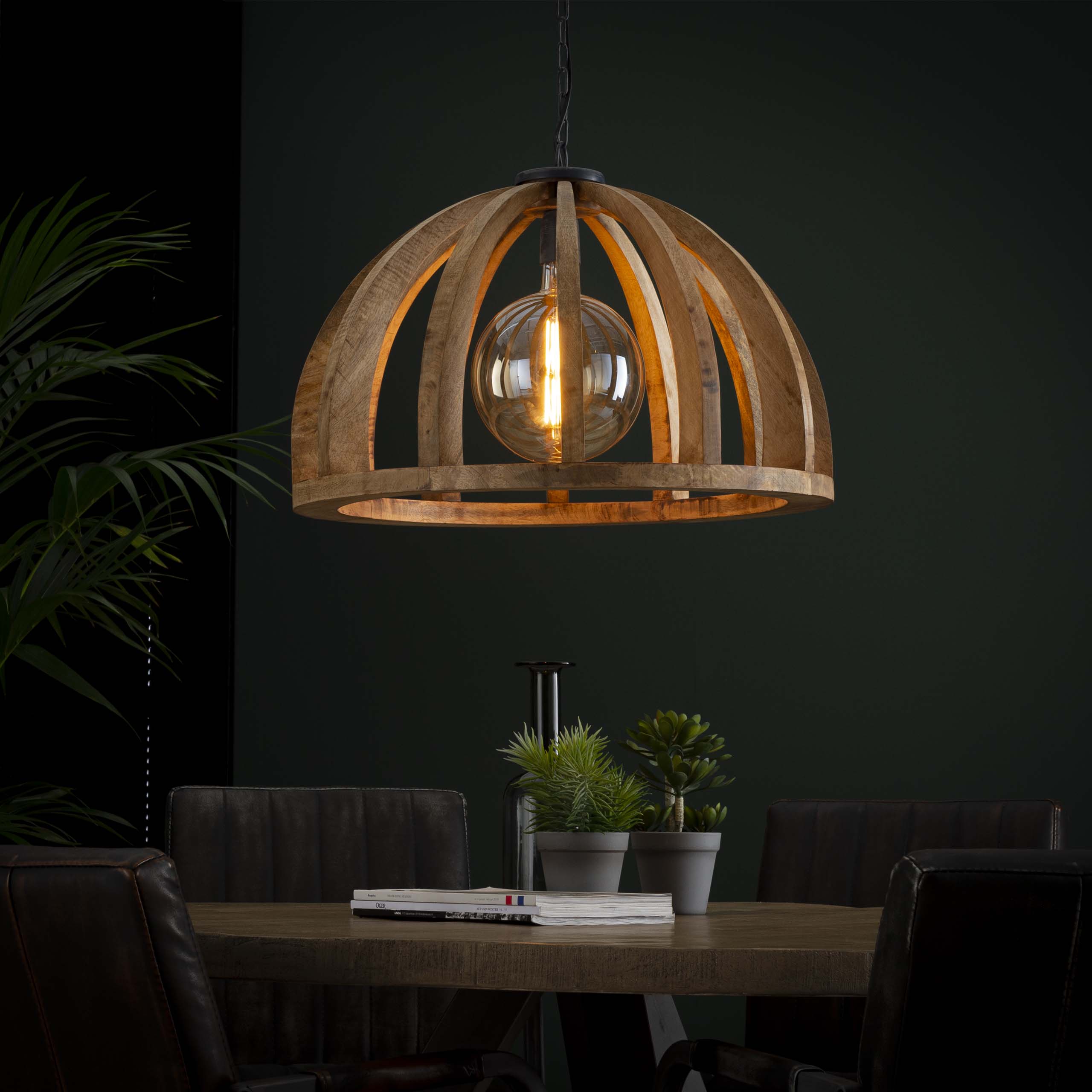 Lampada a sospensione Orba 1 luce Ø60 cm - Mango massiccio