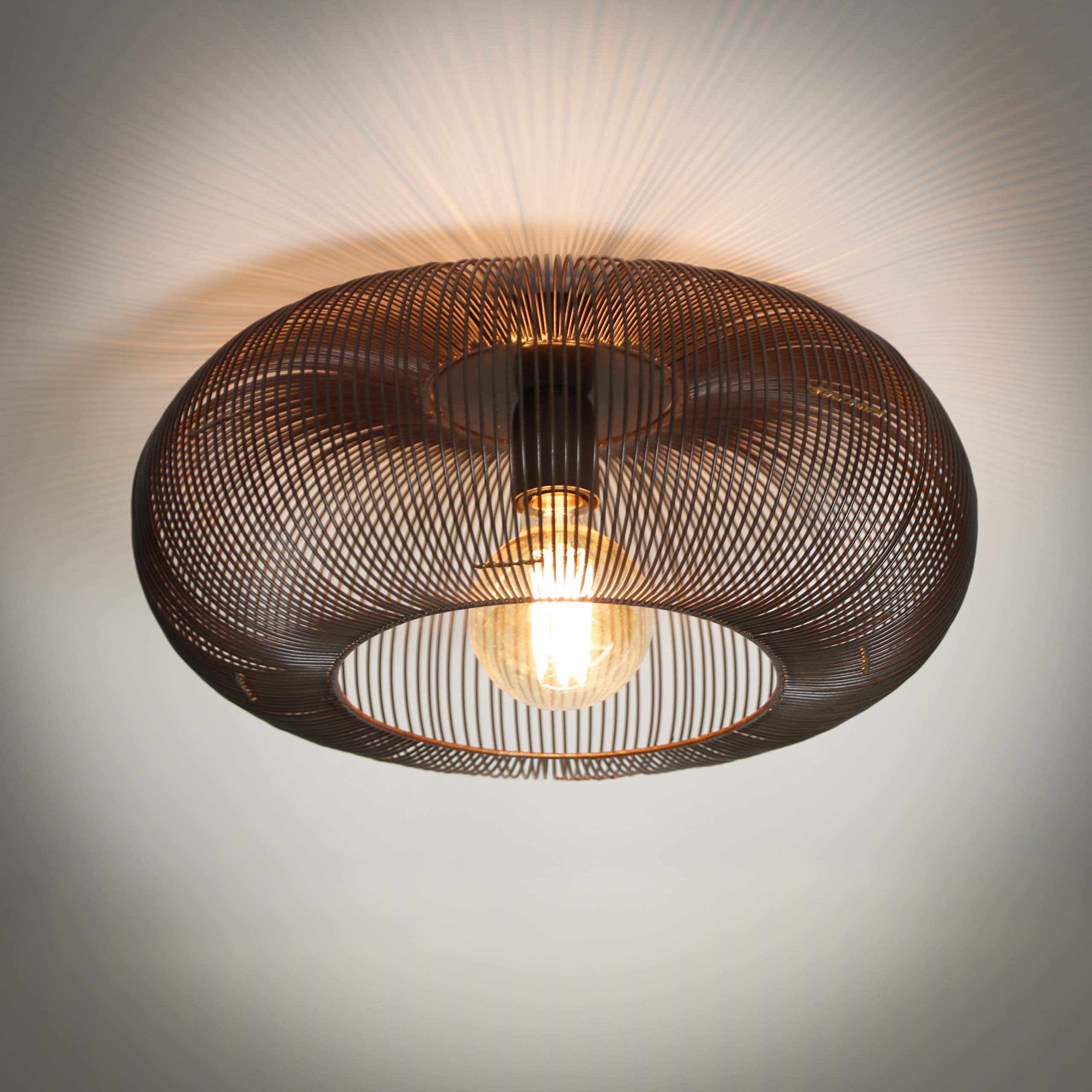 Ceiling lamp Ø43 copper twist / Black nickel