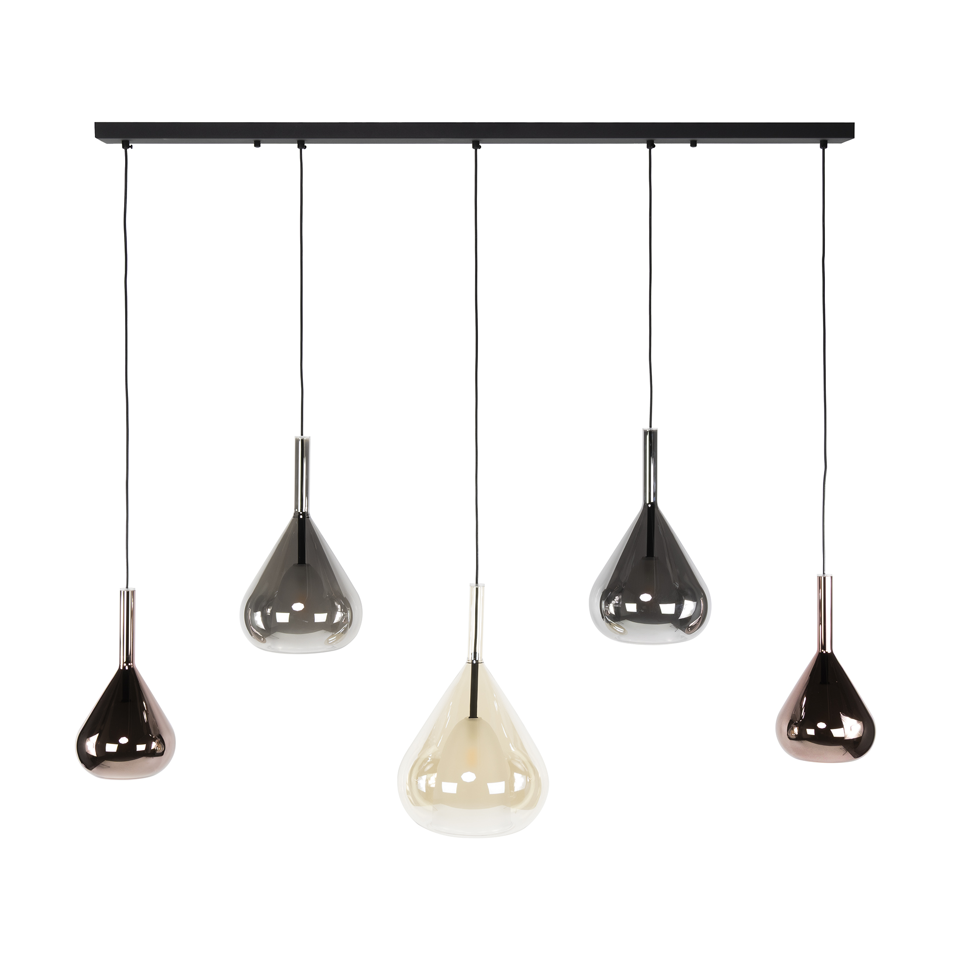 Lampada a sospensione Wings a 5 luci - Nera