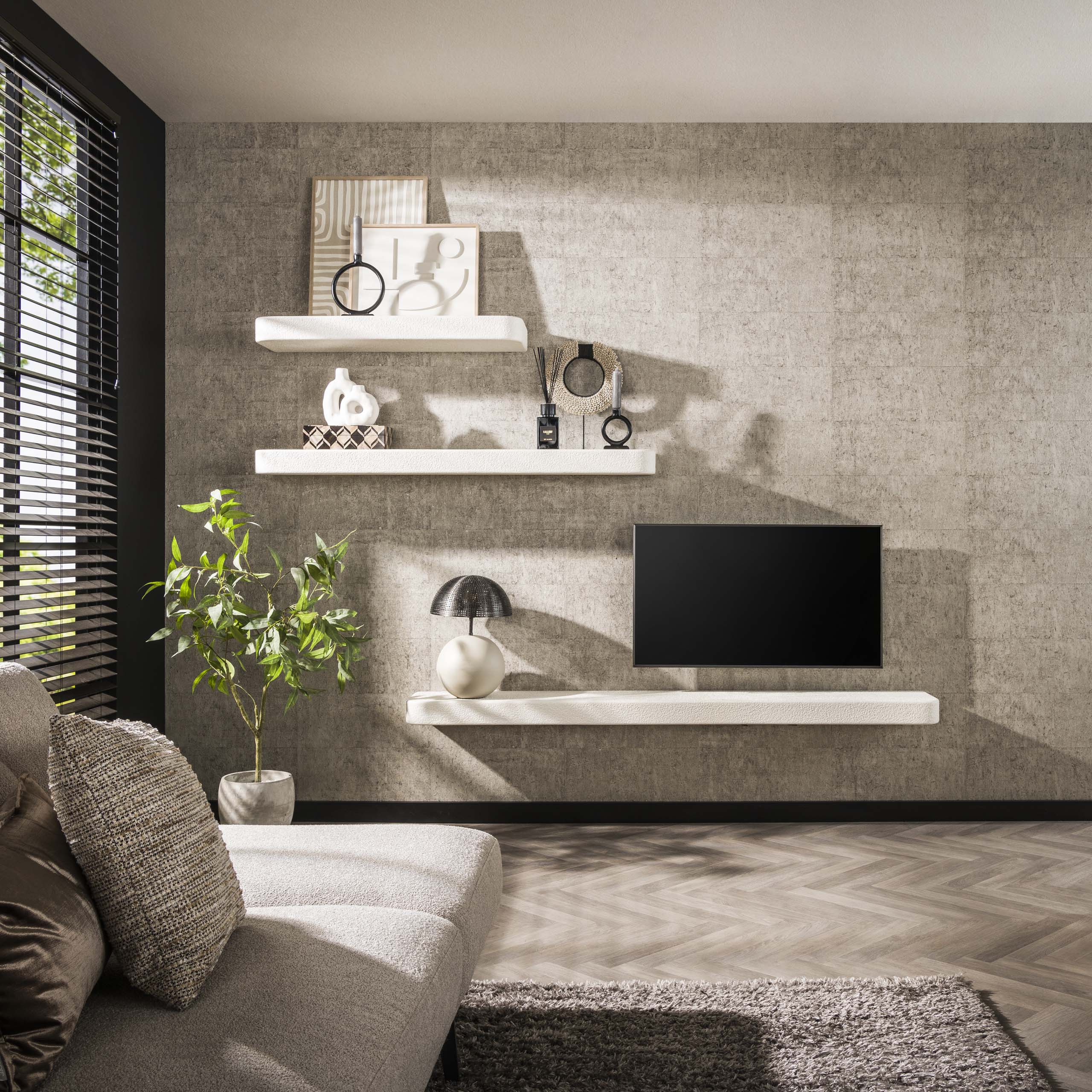 Mensola a muro 100 cm in composito pietra/marmo