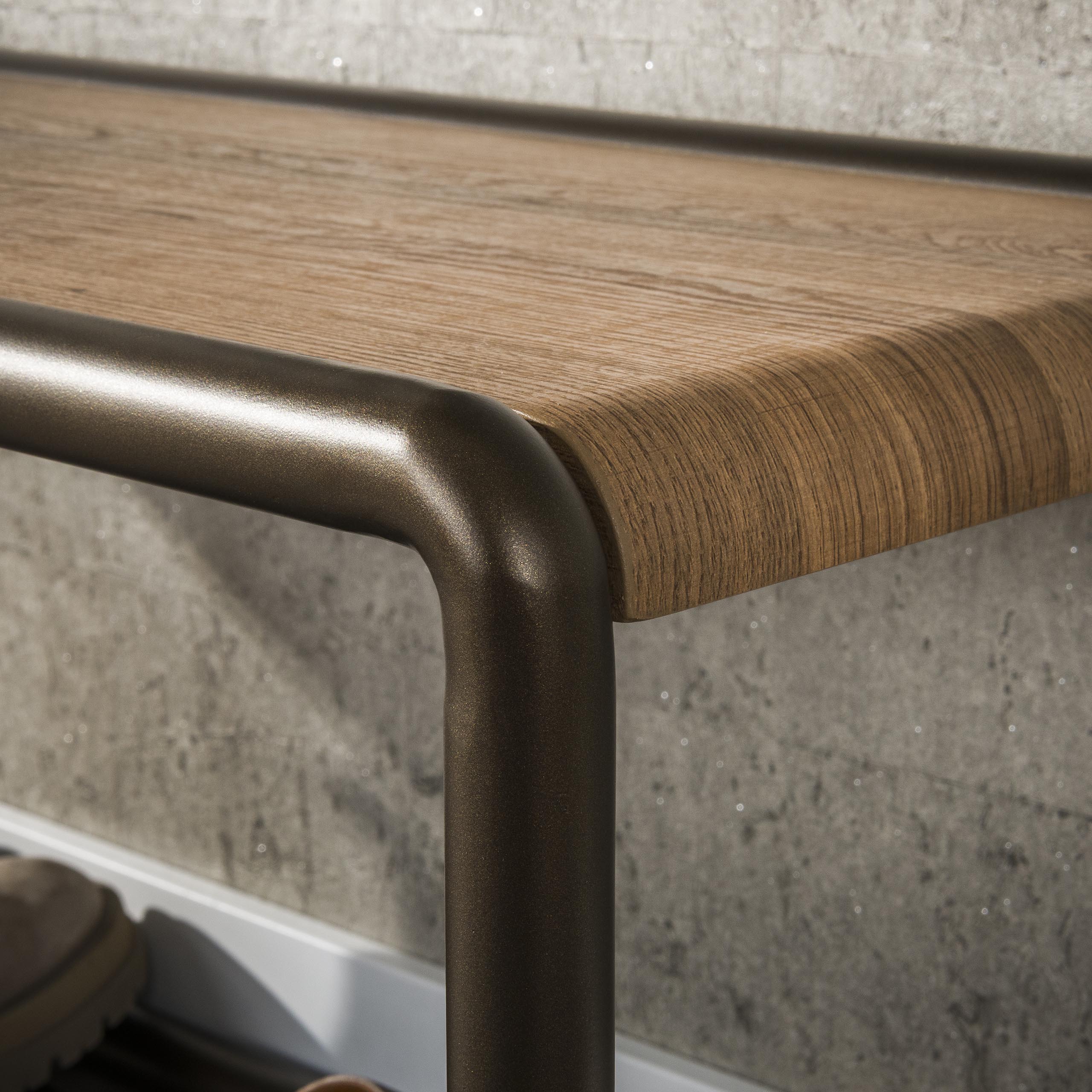 Shoe bench Luno Drift brown - storage bench